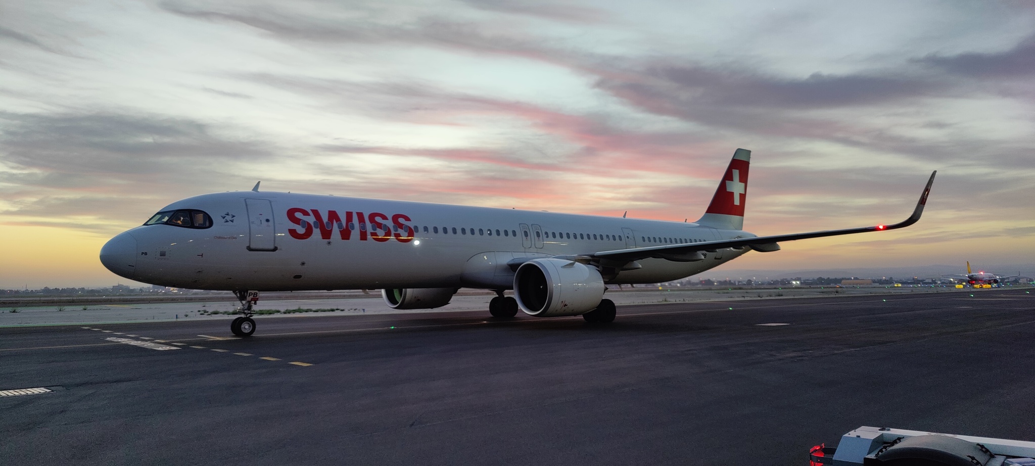 Swiss Airlines Airbus a321neo - Airplane, The airport, Mobile photography, Morning, Aviation