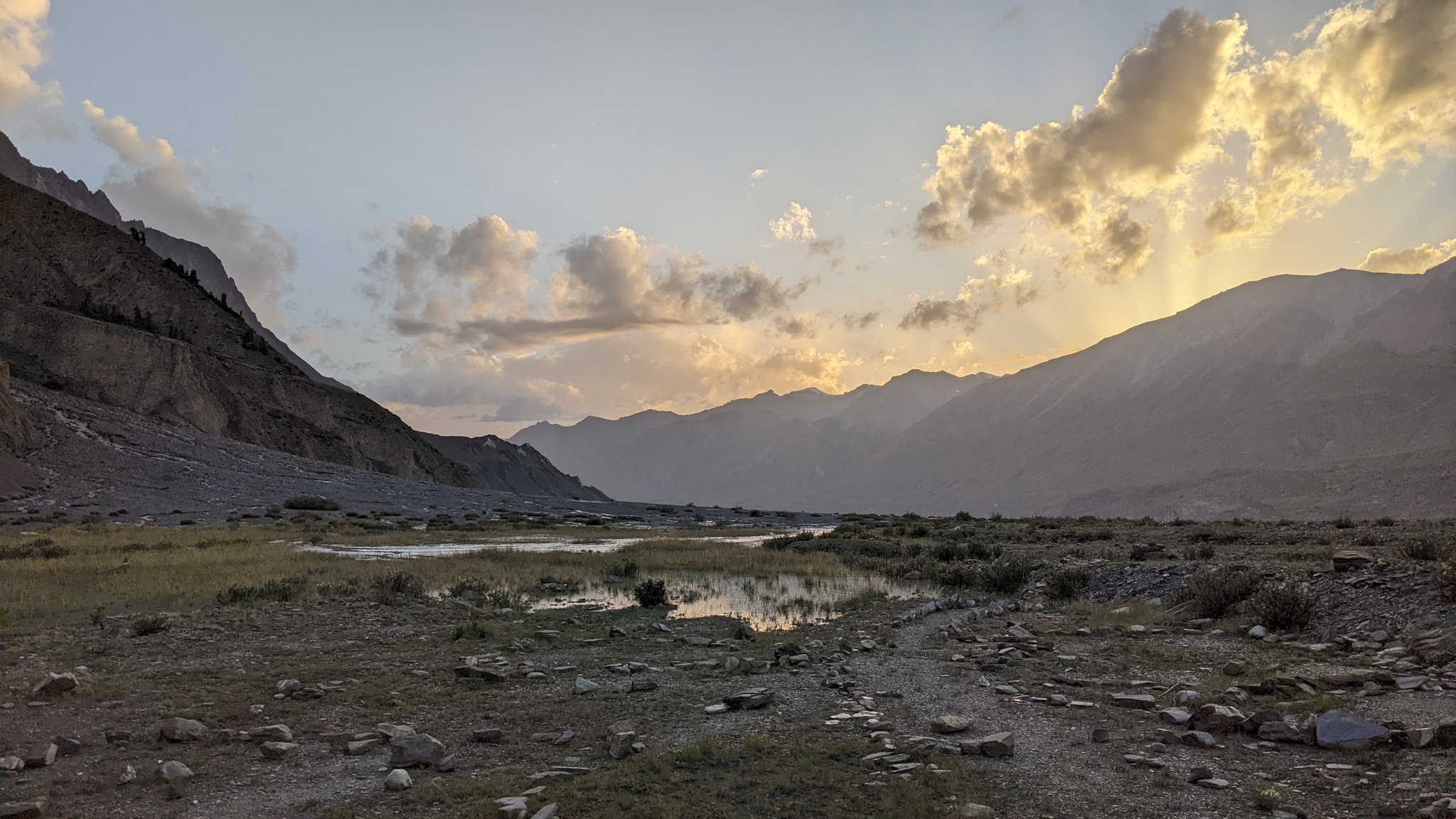 Inylchek Valley - My, The mountains, Mobile photography, Nature, Travels, Inylchek, Sky, Clouds