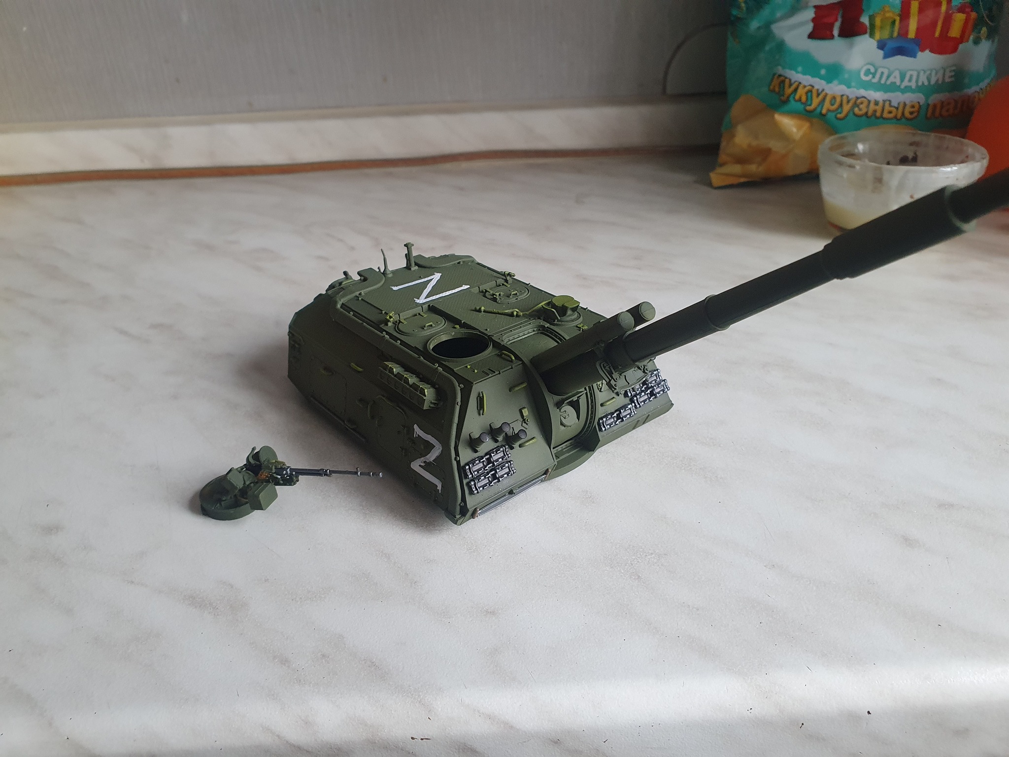 My second model - My, Scale 1:35, Msta-s, Rukozhop, Modeling, Airbrush, Longpost