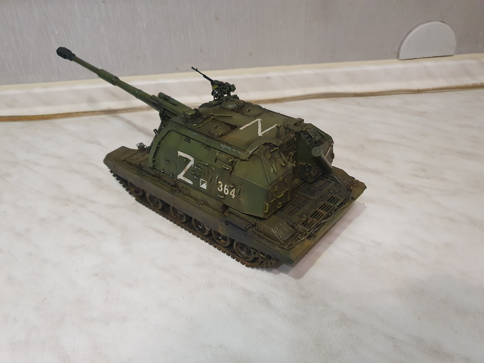 My second model - My, Scale 1:35, Msta-s, Rukozhop, Modeling, Airbrush, Longpost