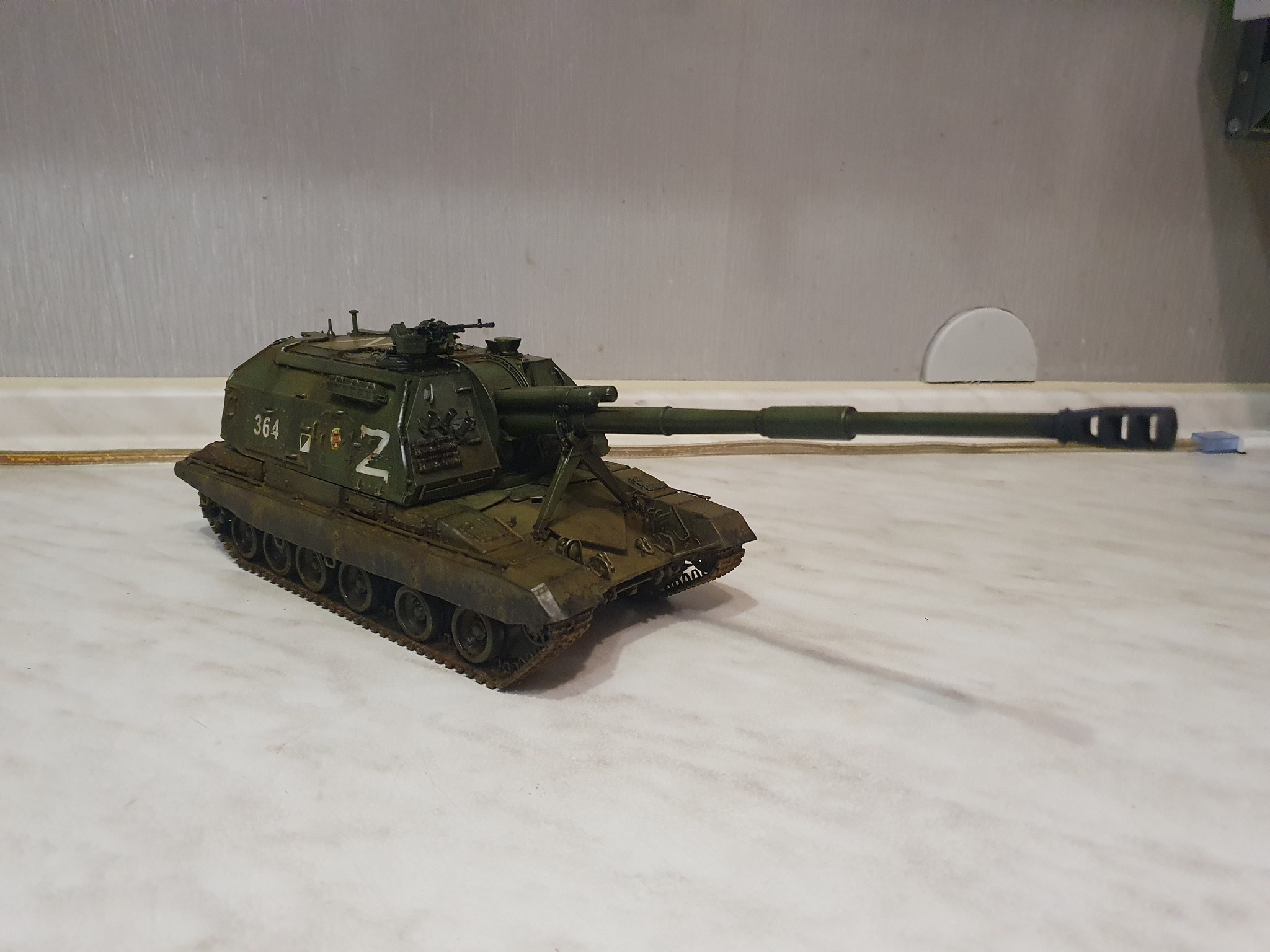 My second model - My, Scale 1:35, Msta-s, Rukozhop, Modeling, Airbrush, Longpost