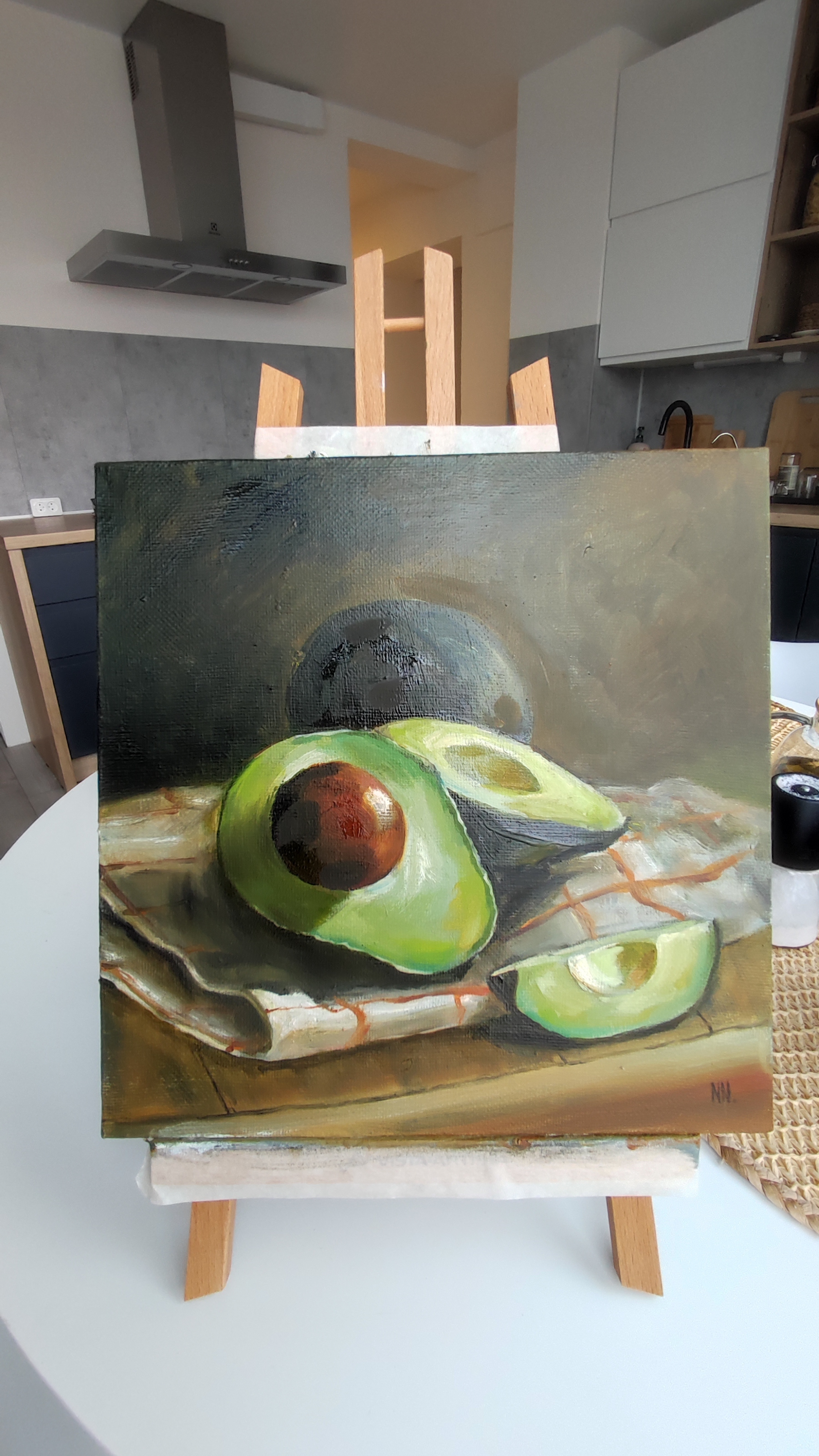 Back to painting! - My, Artist, Painting, Oil painting, Painting, The mountains, Family, Avocado, A boat, Mango, Longpost