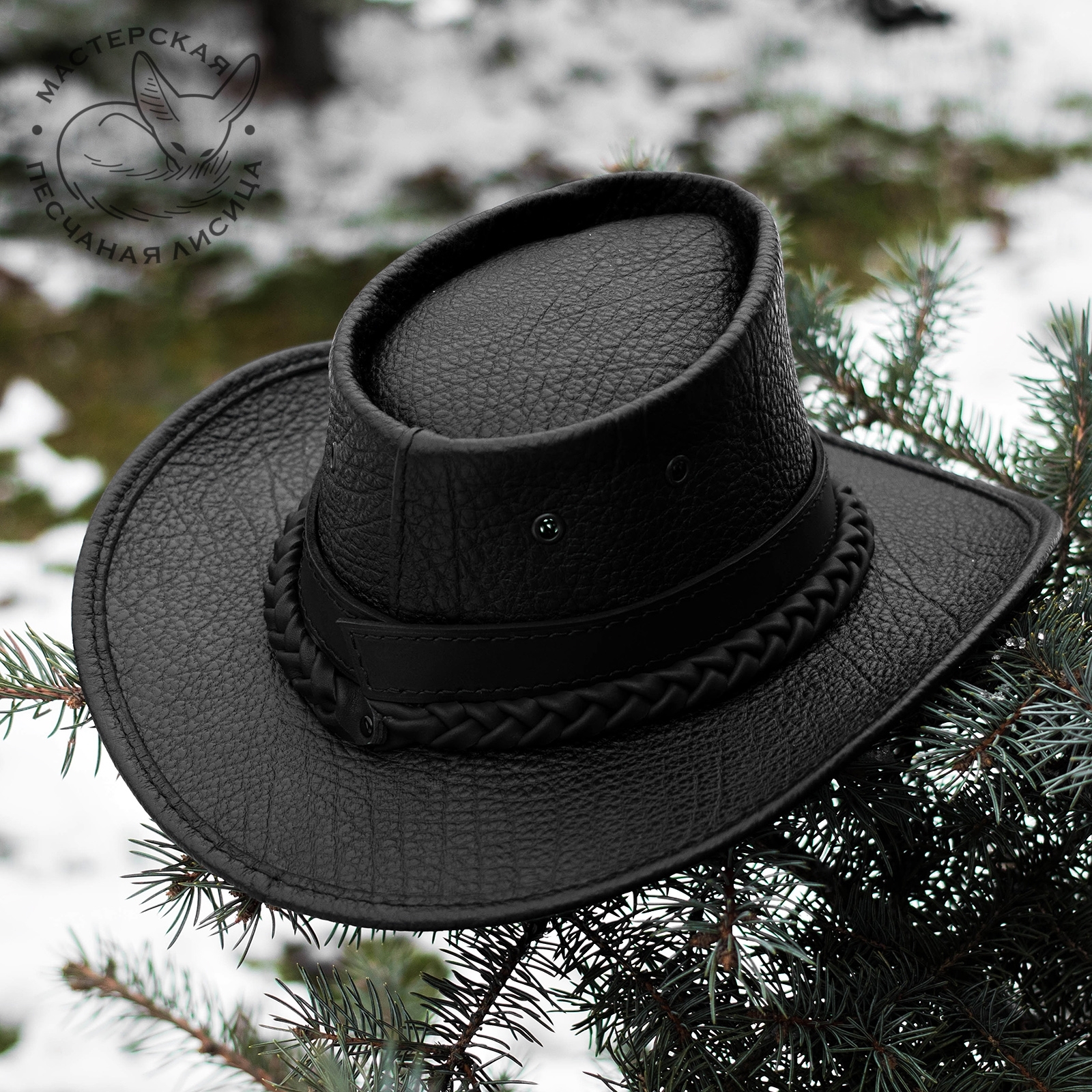 Australian hat in black - My, Hat, Headdress, Australian hat, Handmade, Customization, Longpost, The photo