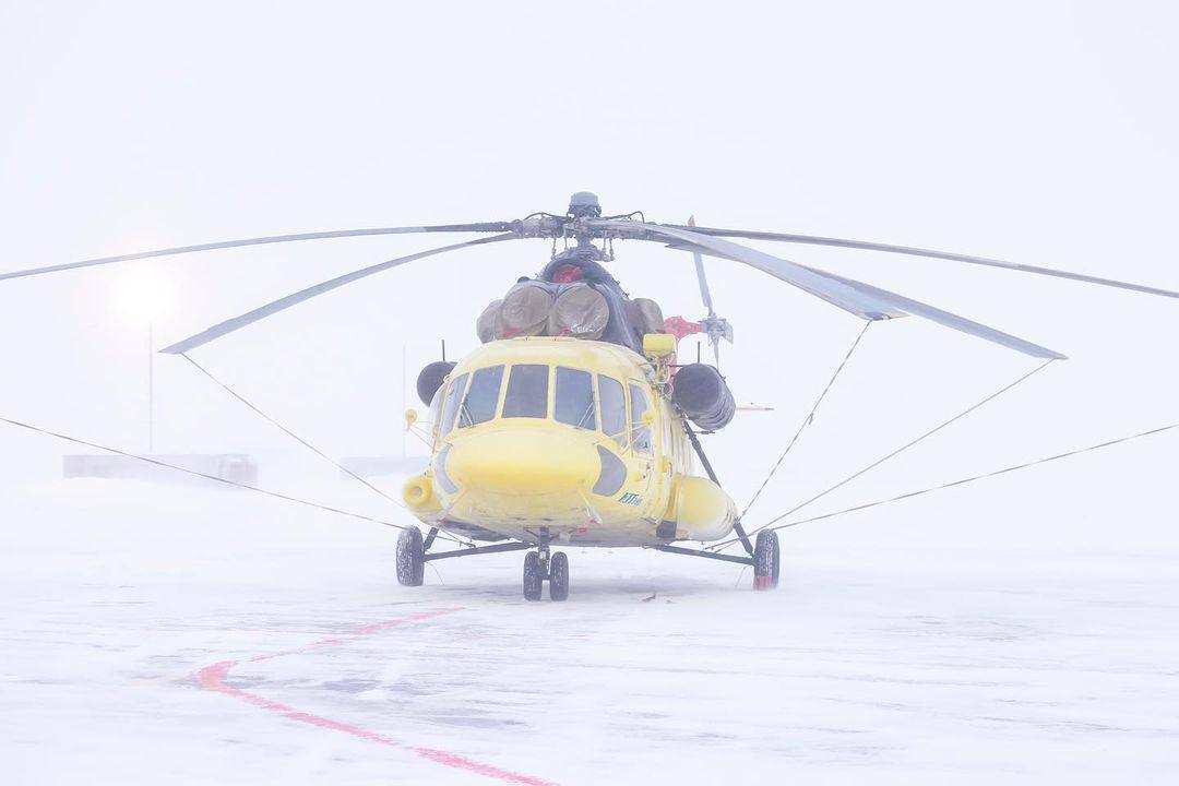 Norilsk Airport (Alykel) - Norilsk, The airport, Alykel, Winter, Helicopter, Airplane