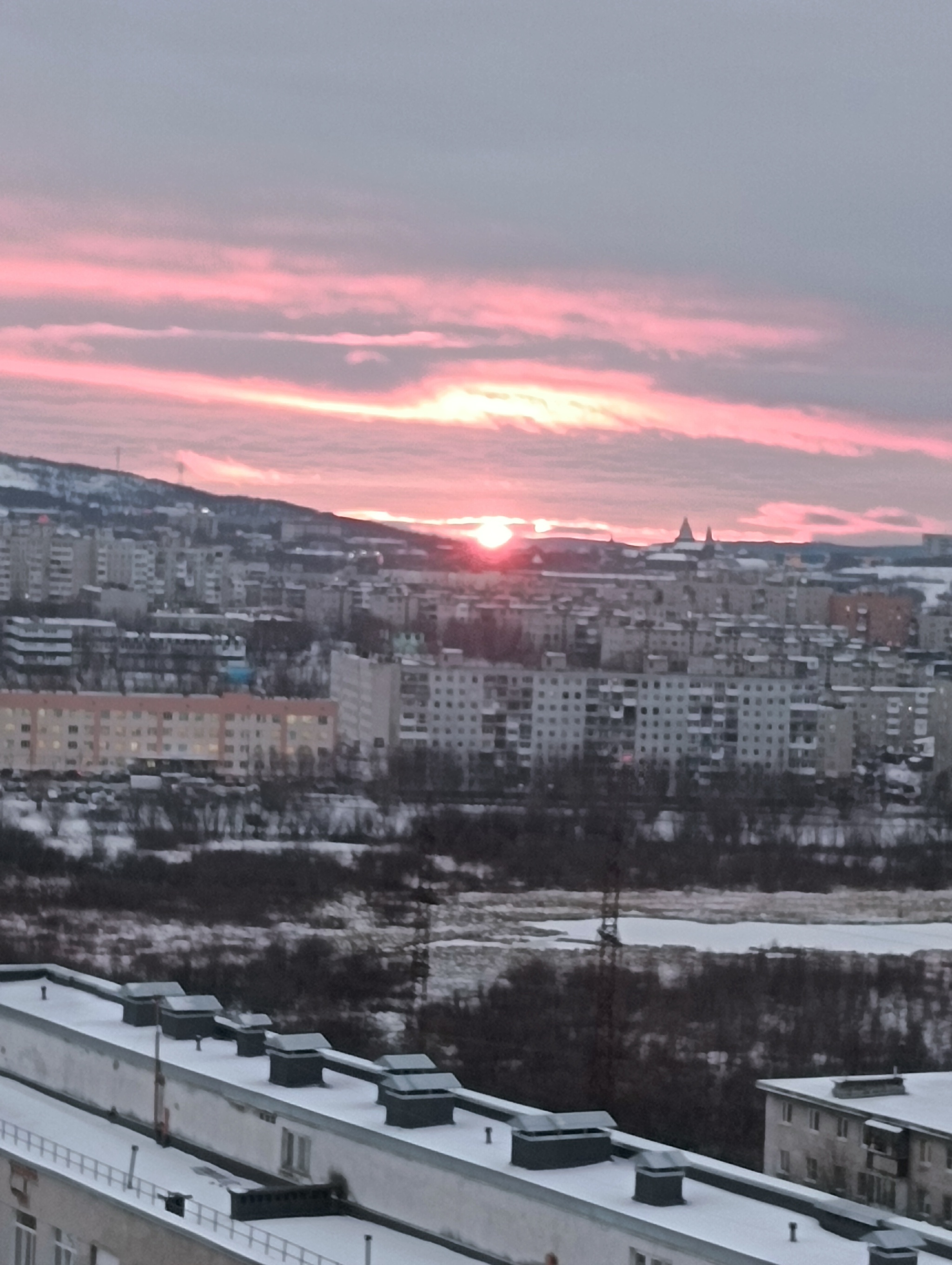 The polar night is coming - polar night, Murmansk, Sunset