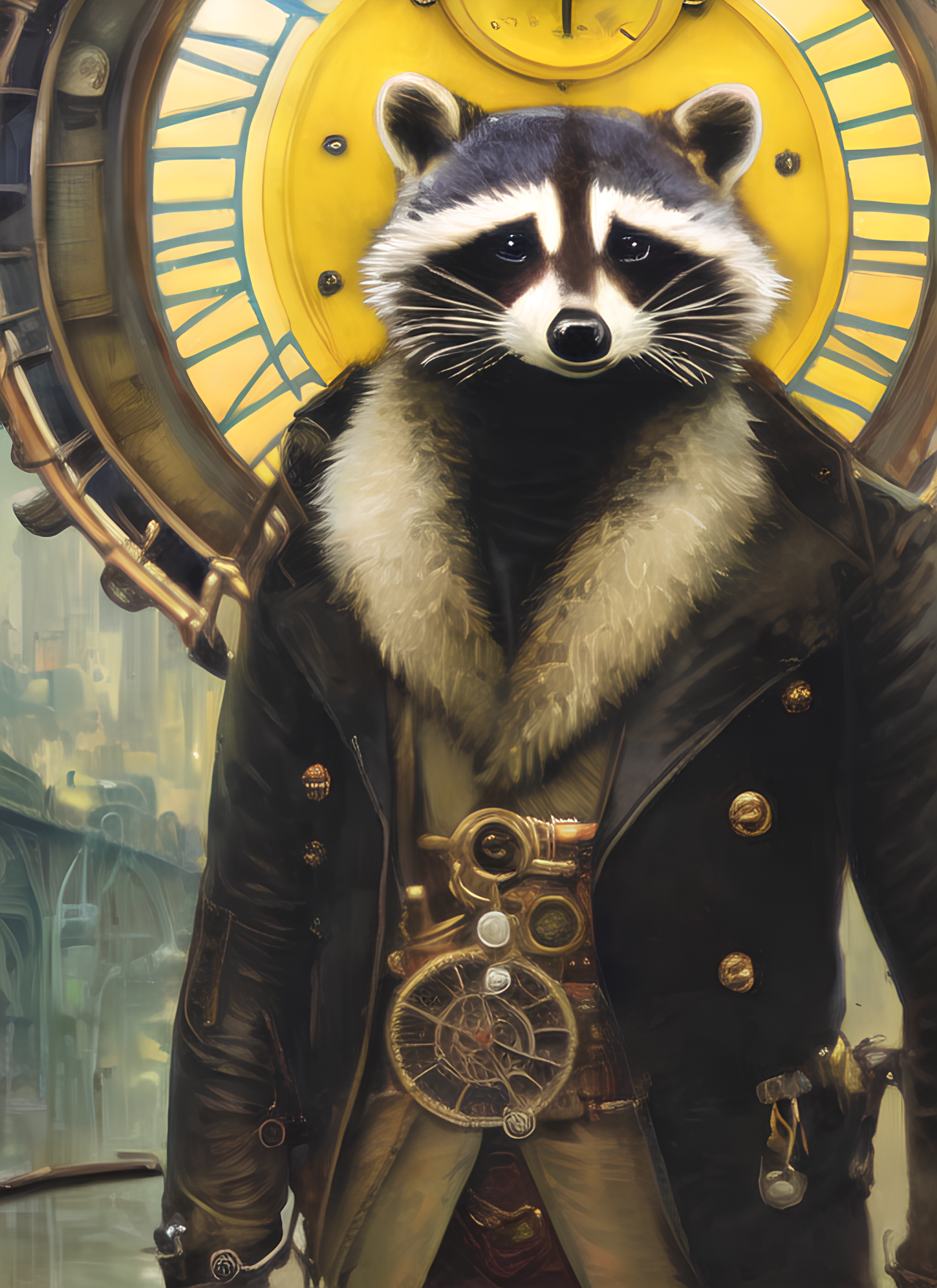Steampunk Raccoons - My, Stable diffusion, Нейронные сети, Art, Creation, Digital, Raccoon, Beastmen, Longpost, Steampunk