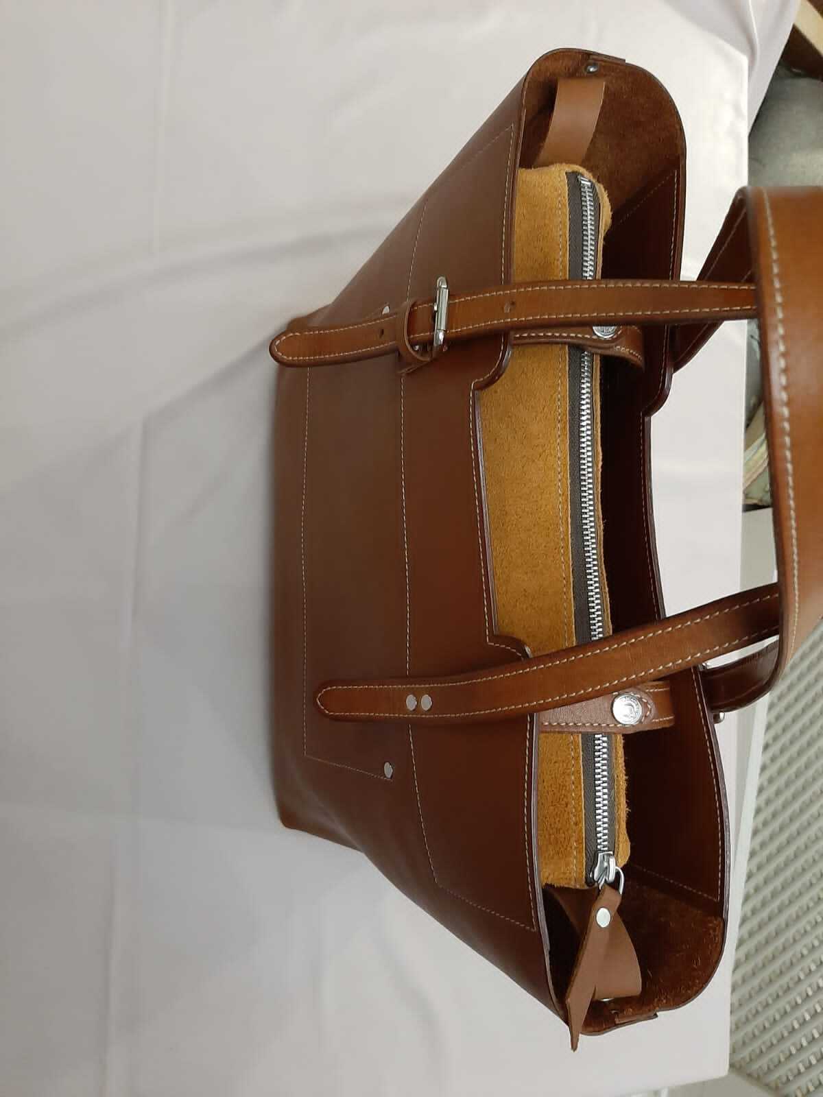 Leather everyday bag - My, Natural leather, Needlework without process, Leather, Accessories, Handmade, Сумка, Sewing, Longpost