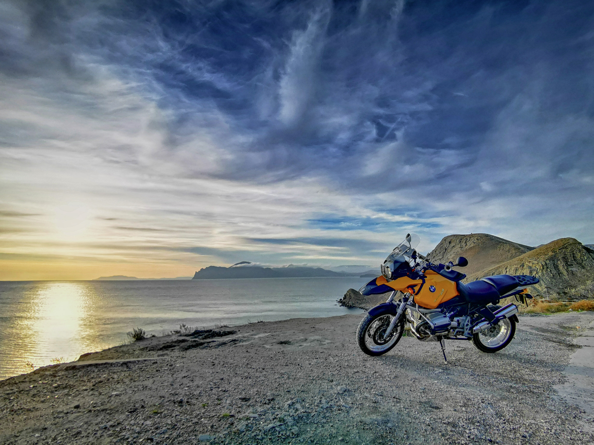 Opened the winter season - My, Moto, Sunset, Crimea, Black Sea, Longpost