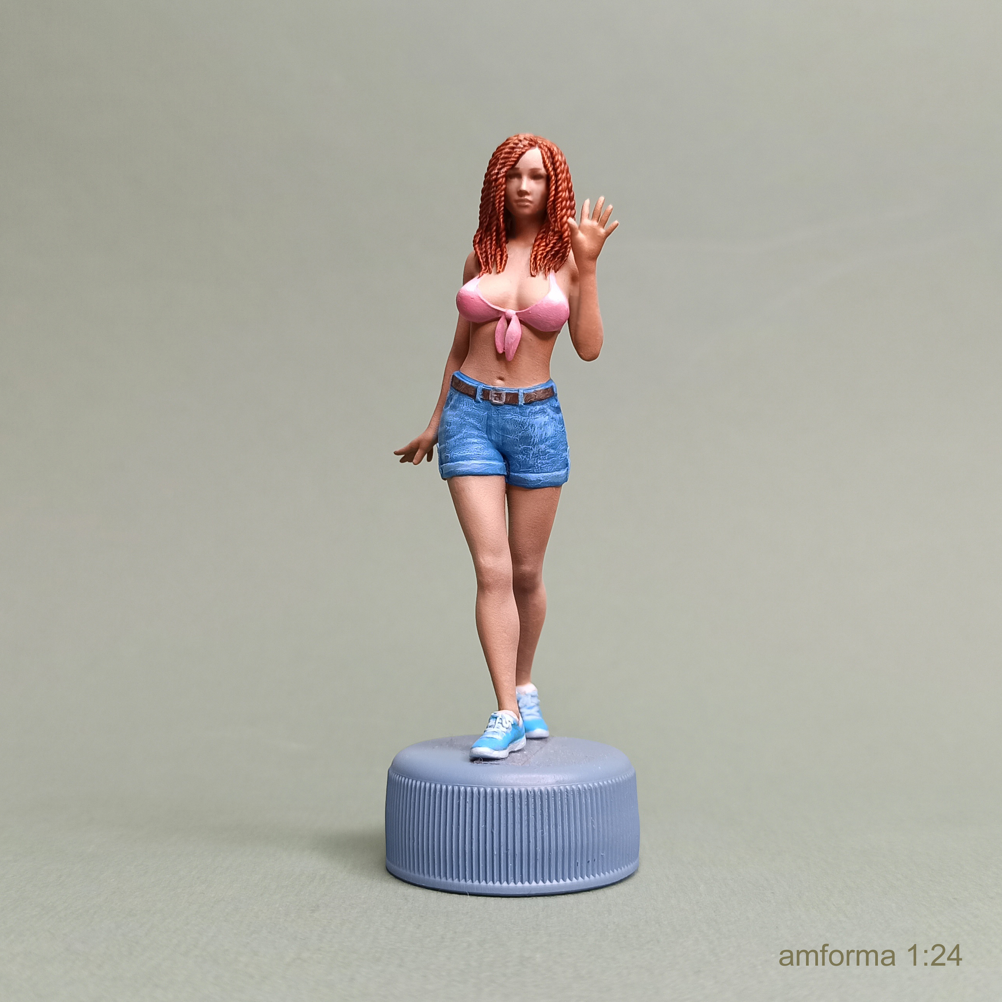 Salut - My, Scale model, 3D печать, Stand modeling, Miniature, Figurines, Painting miniatures, Collecting, 3D, 3D modeling, Collection, Dreadlocks, Girls, 1:24, Scale, Longpost, Needlework without process