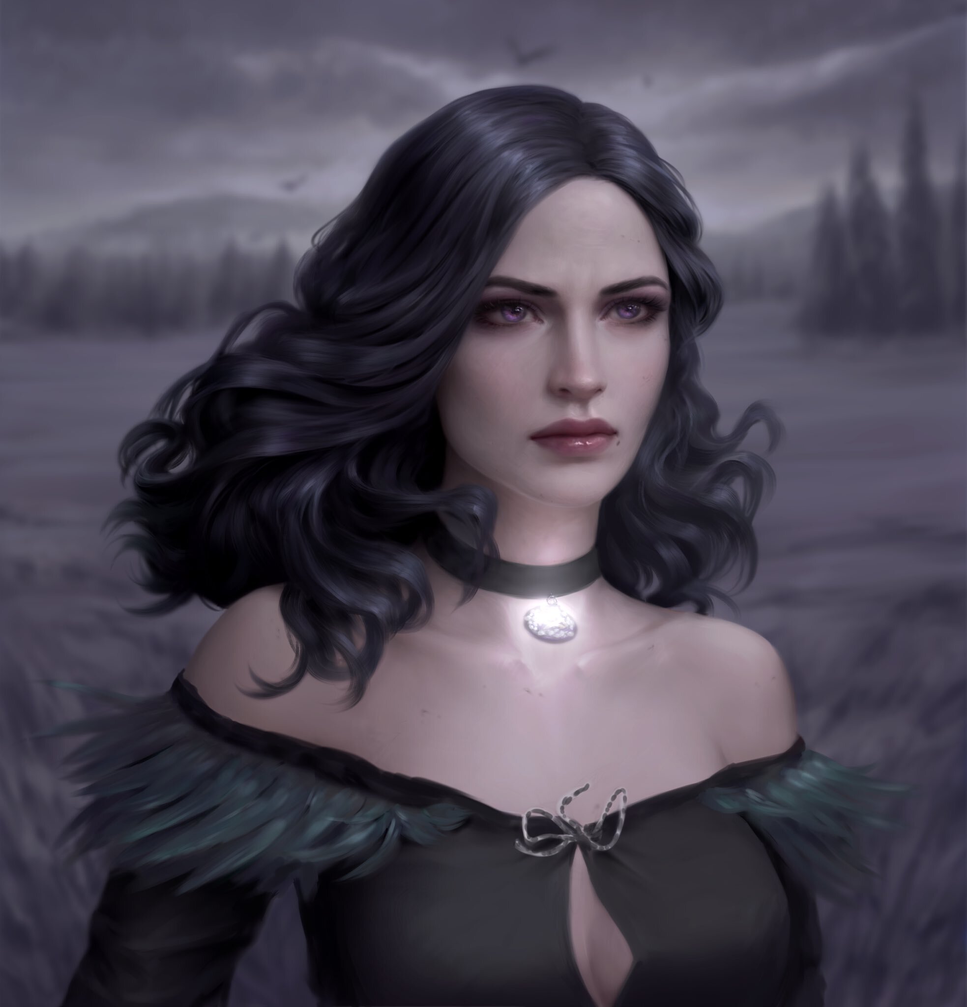 Yen - Drawing, Witcher, The Witcher 3: Wild Hunt, Yennefer, Witch, Honeybunny-Art, Art