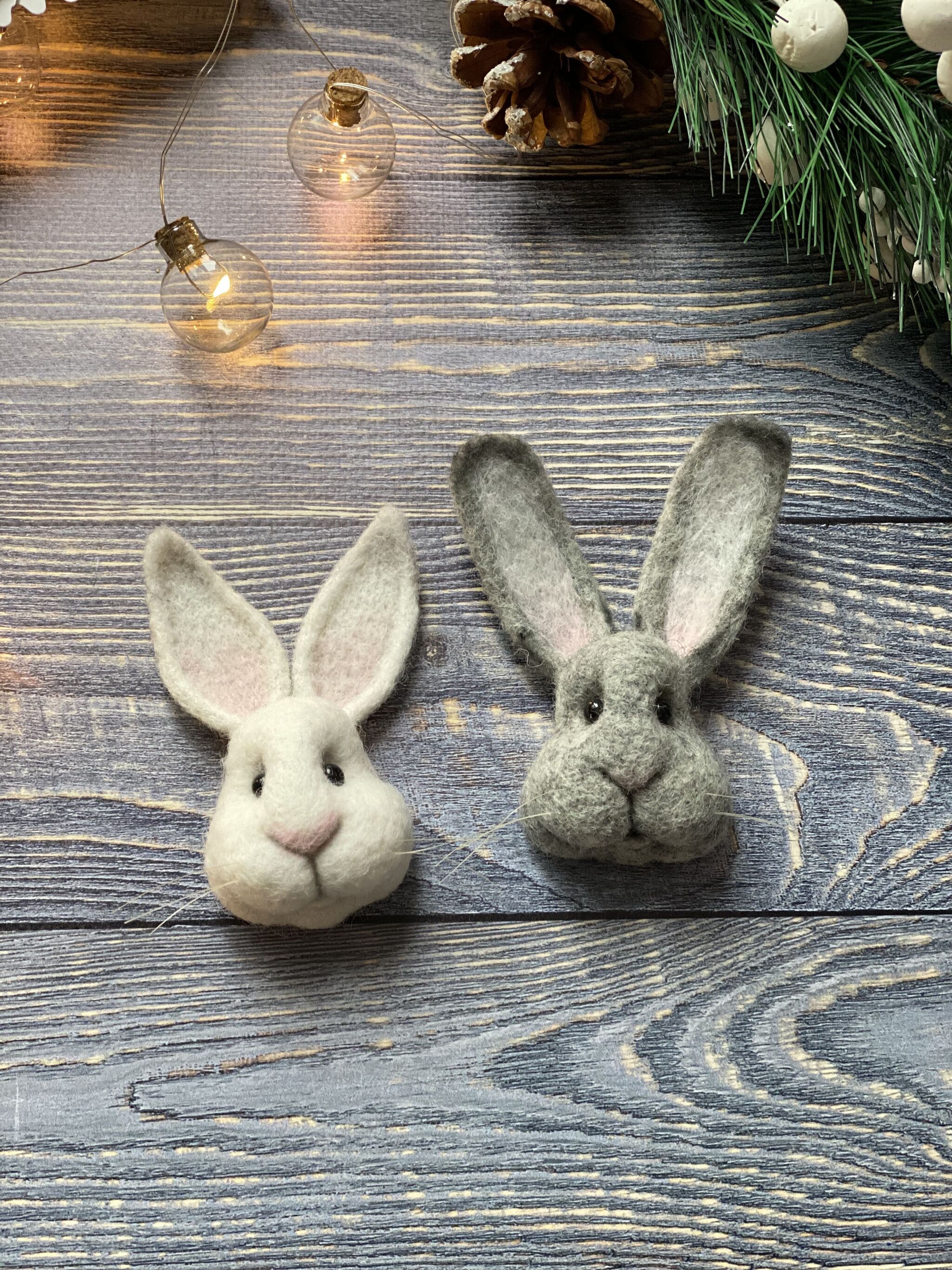 The rabbit brothers - My, Needlework without process, Handmade, Presents, Needlework, Souvenirs, Decoration, Rabbit, Hare, New Year, Author's toy, Longpost