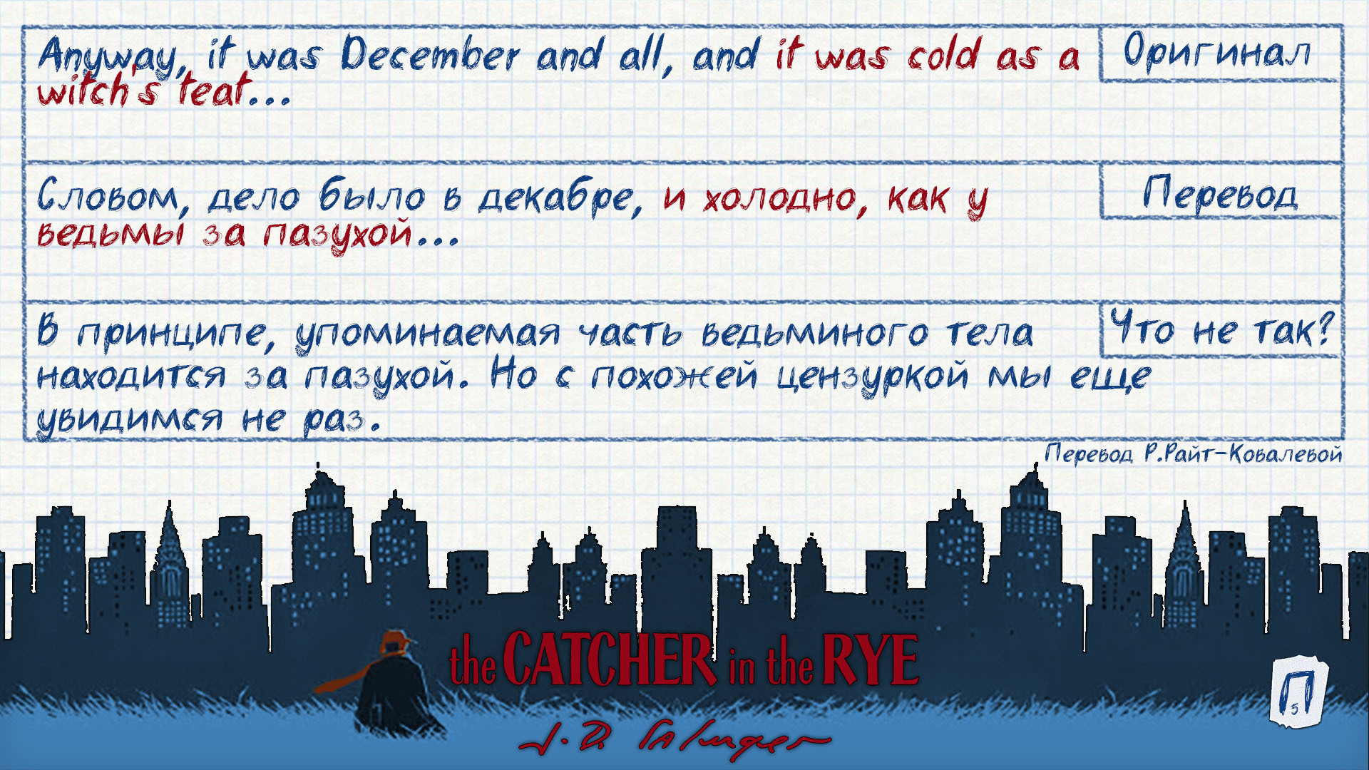 Интересные заметки по переводу «Над пропастью во ржи» | Пикабу