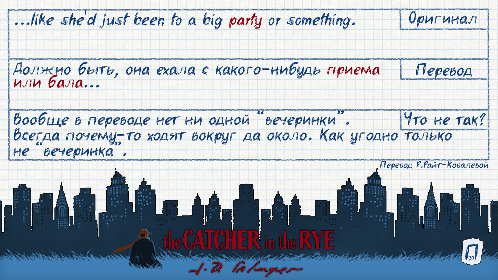 Интересные заметки по переводу «Над пропастью во ржи» | Пикабу