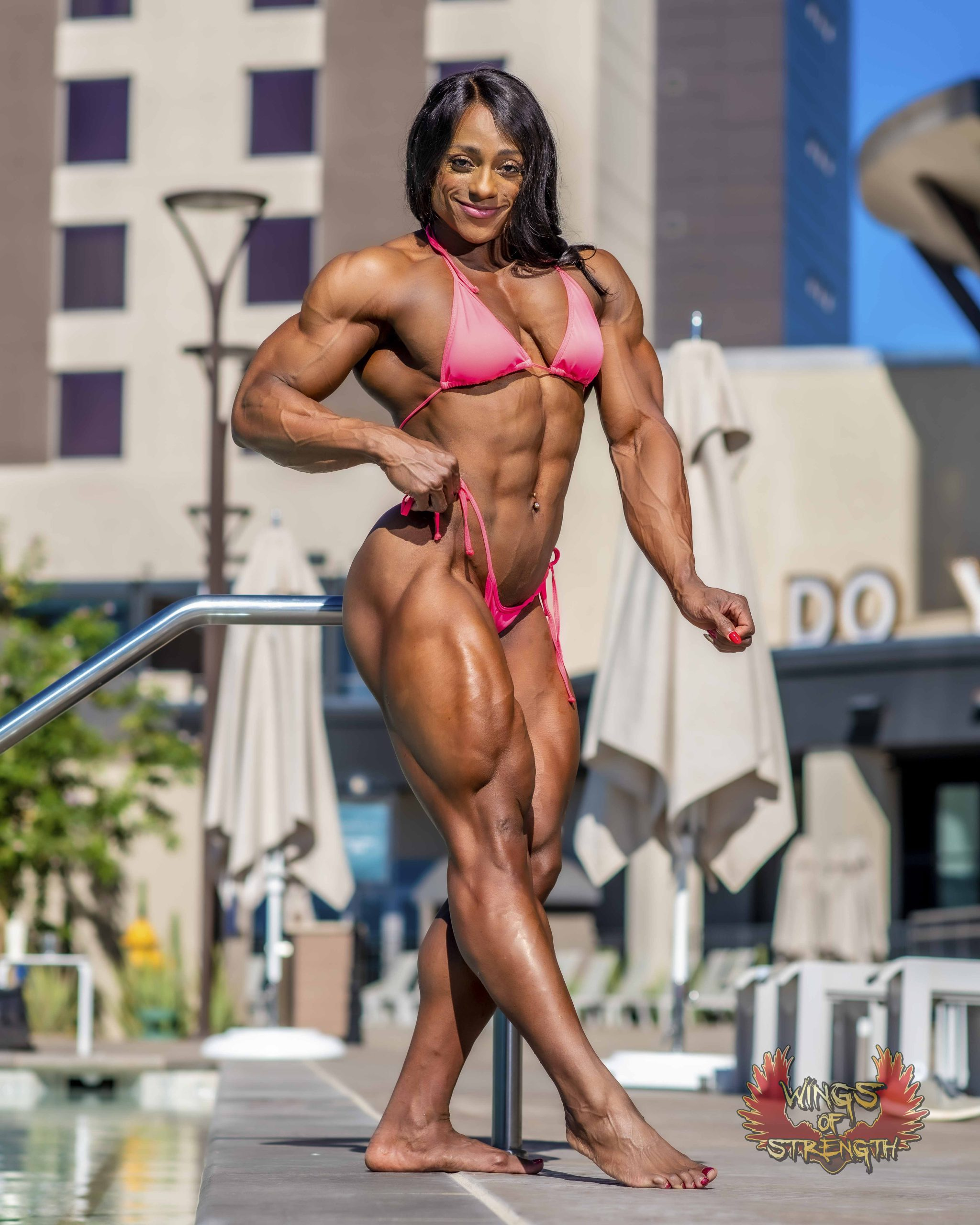 Andrea Shaw - Andrea Shaw, Bodybuilders, Body-building, Ebony, The photo, Swimsuit, Muscle, Booty, Longpost, Sports girls, Girls, Bikini