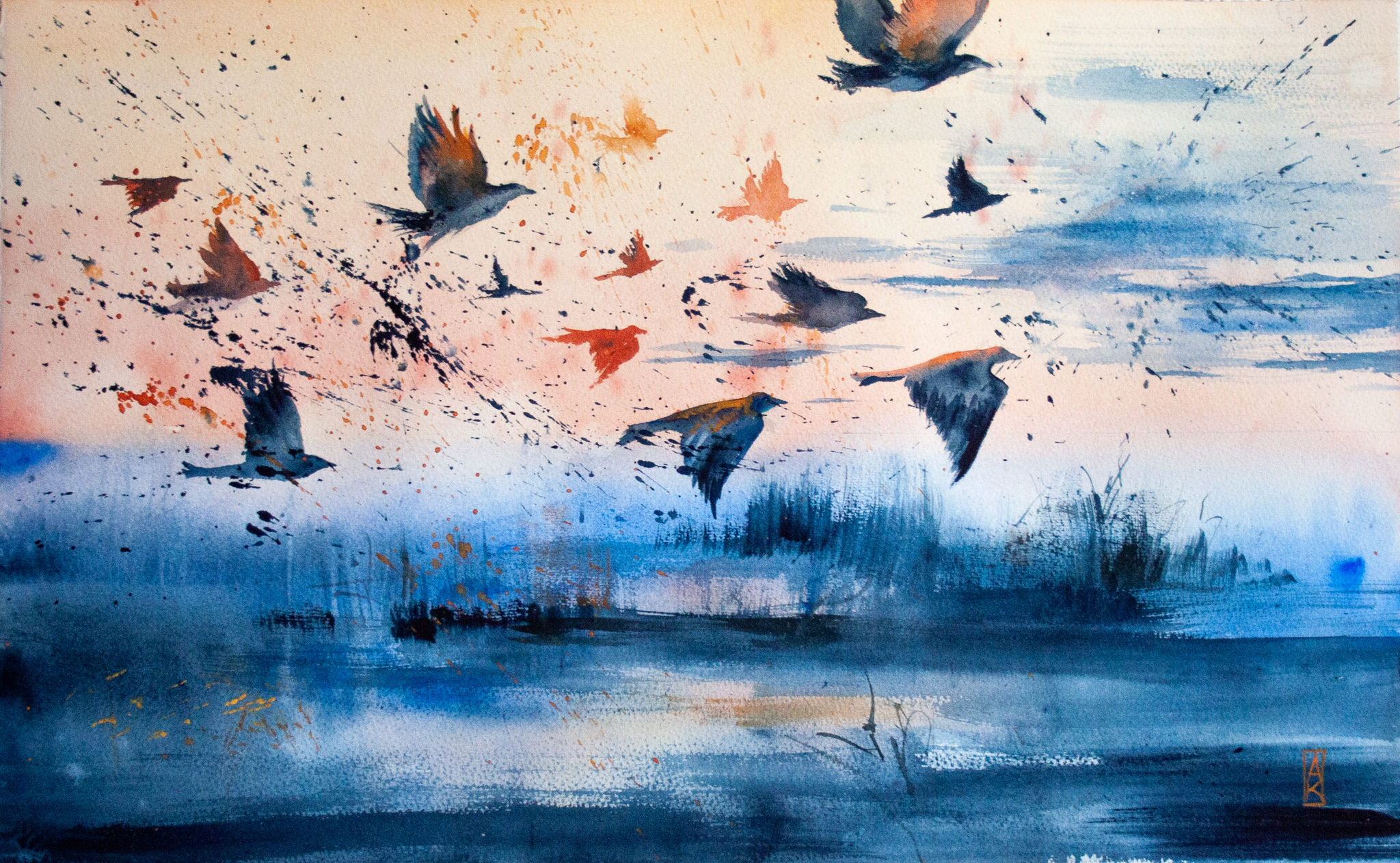 Birds - My, Watercolor, Painting, Painting, Art, Drawing