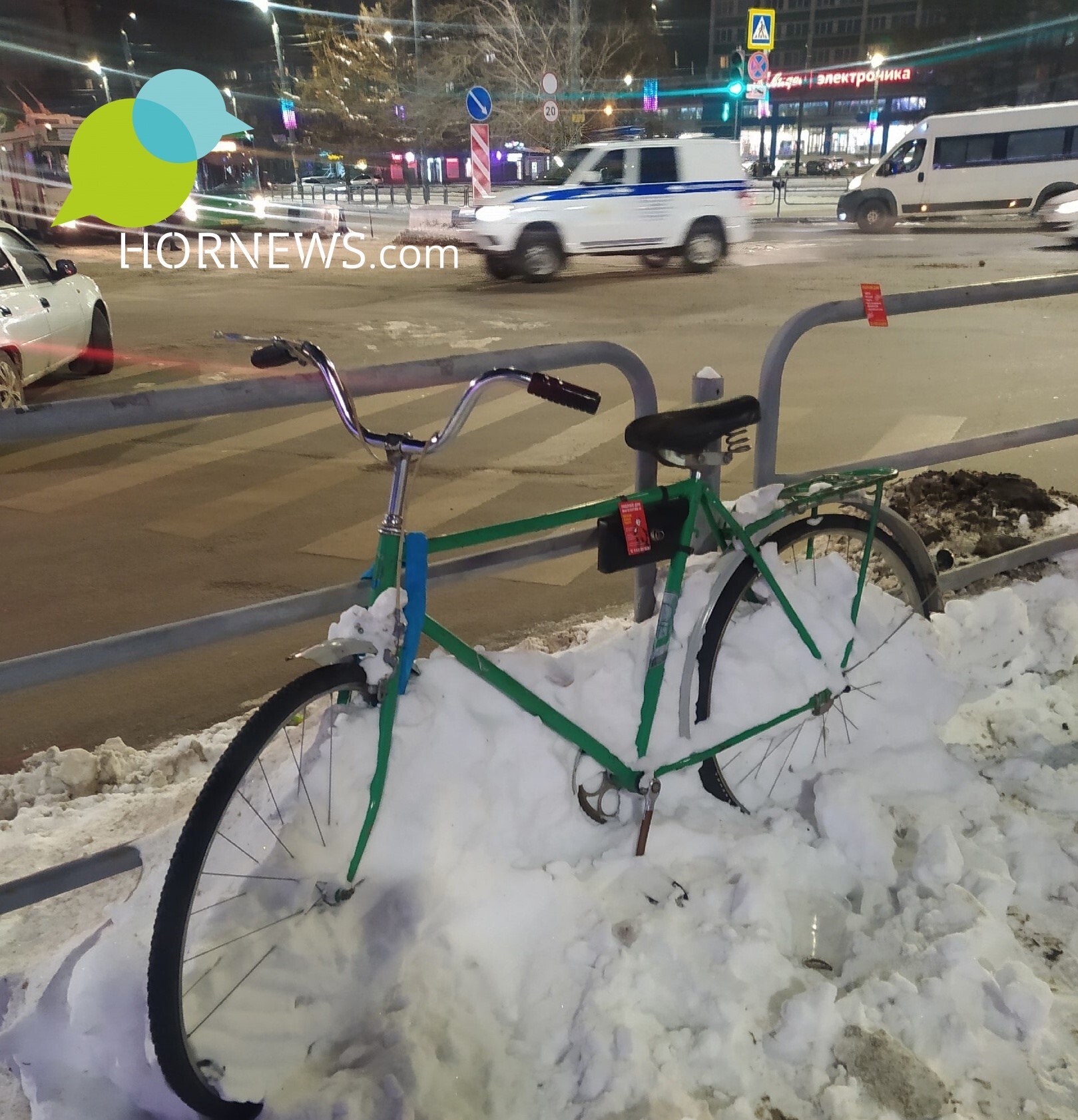 The old bike has been standing at the station for several months, I wonder what happened to the owner? - Chelyabinsk, A bike