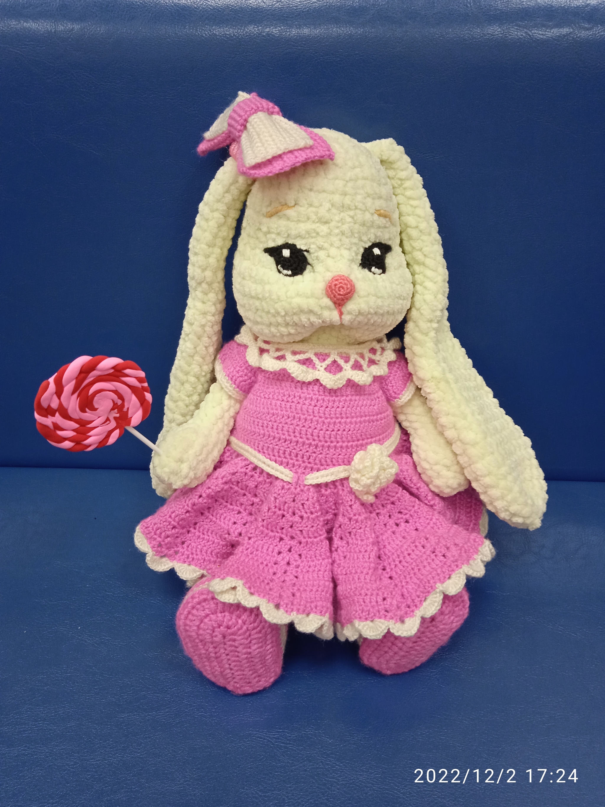 plush bunny - My, Crochet, Amigurumi, Soft toy, Knitting, Longpost