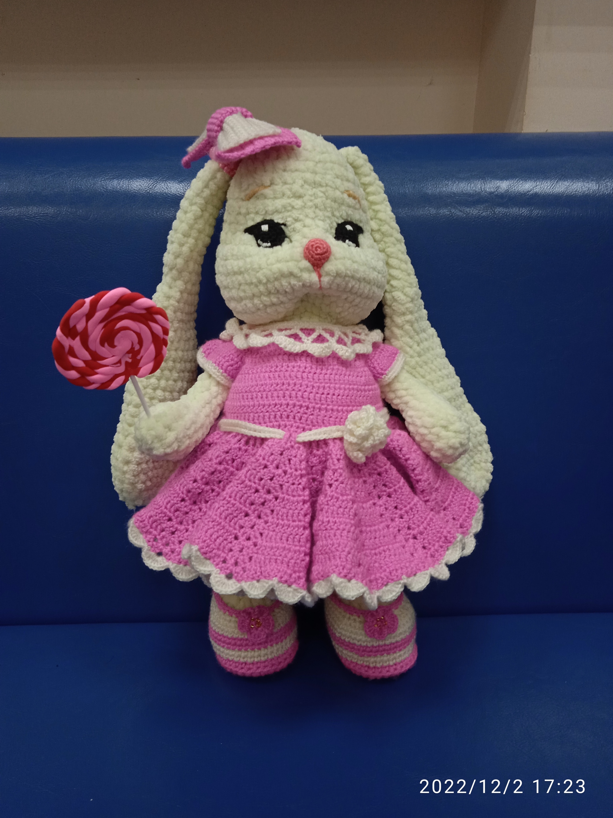 plush bunny - My, Crochet, Amigurumi, Soft toy, Knitting, Longpost