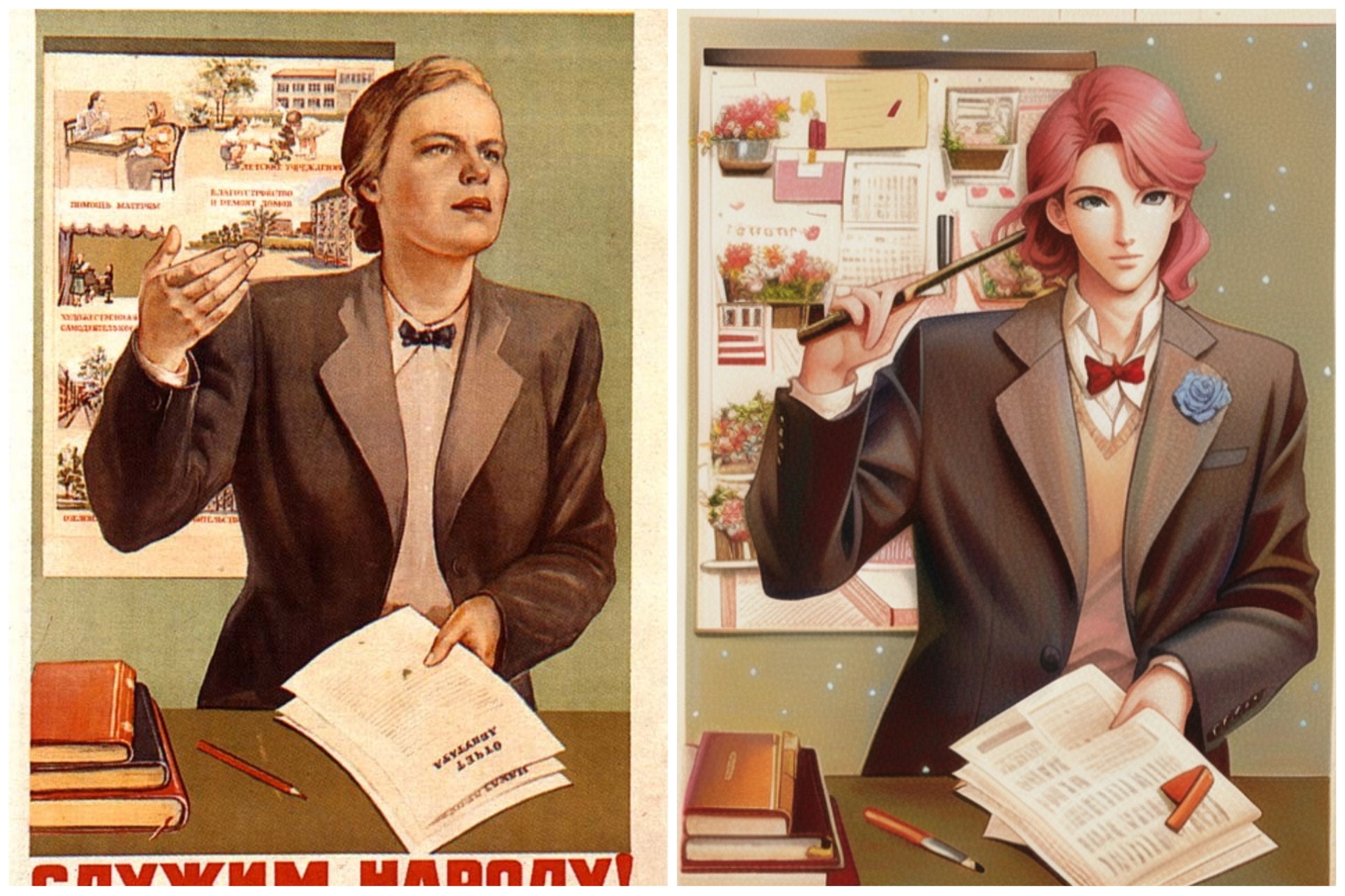 Neural network Meitu AI Art and Soviet posters - My, Нейронные сети, Art, Meitu, Digital, Longpost, the USSR