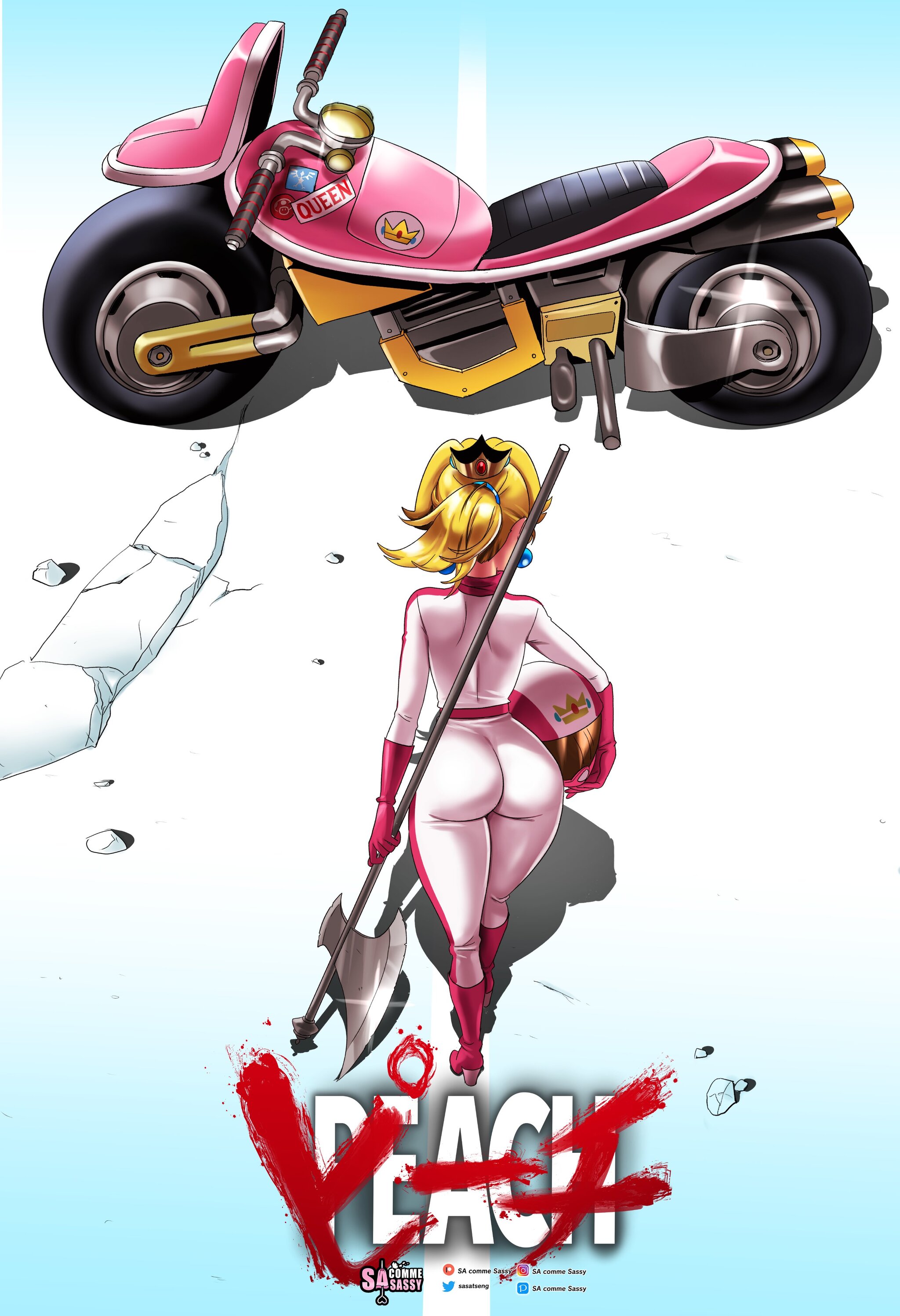 Princess Peach - Games, Art, Mario, Princess peach, Akira, Crossover