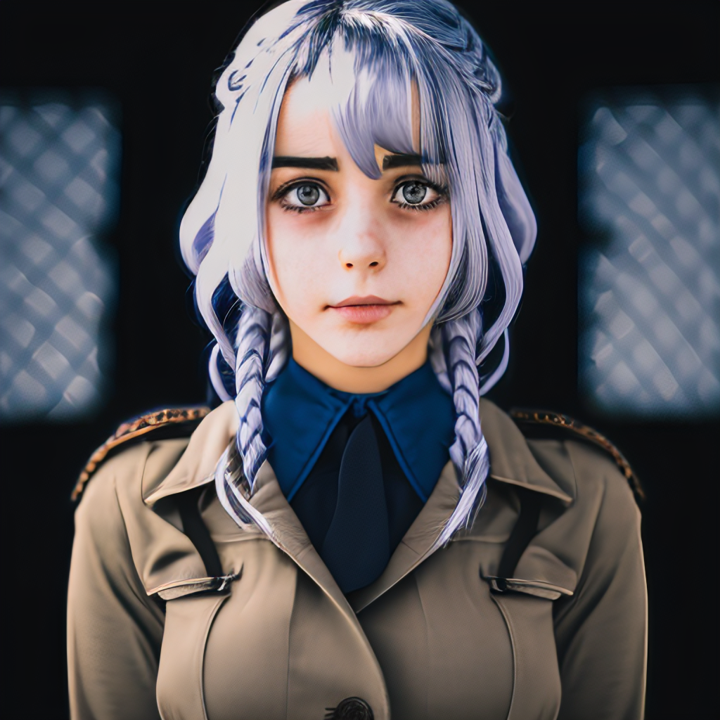 Steel Alert by Midjourney - My, Midjourney, Нейронные сети, Artificial Intelligence, Full Metal Panic, Teresa Testarossa, Chidori Kaname, Weber, Longpost