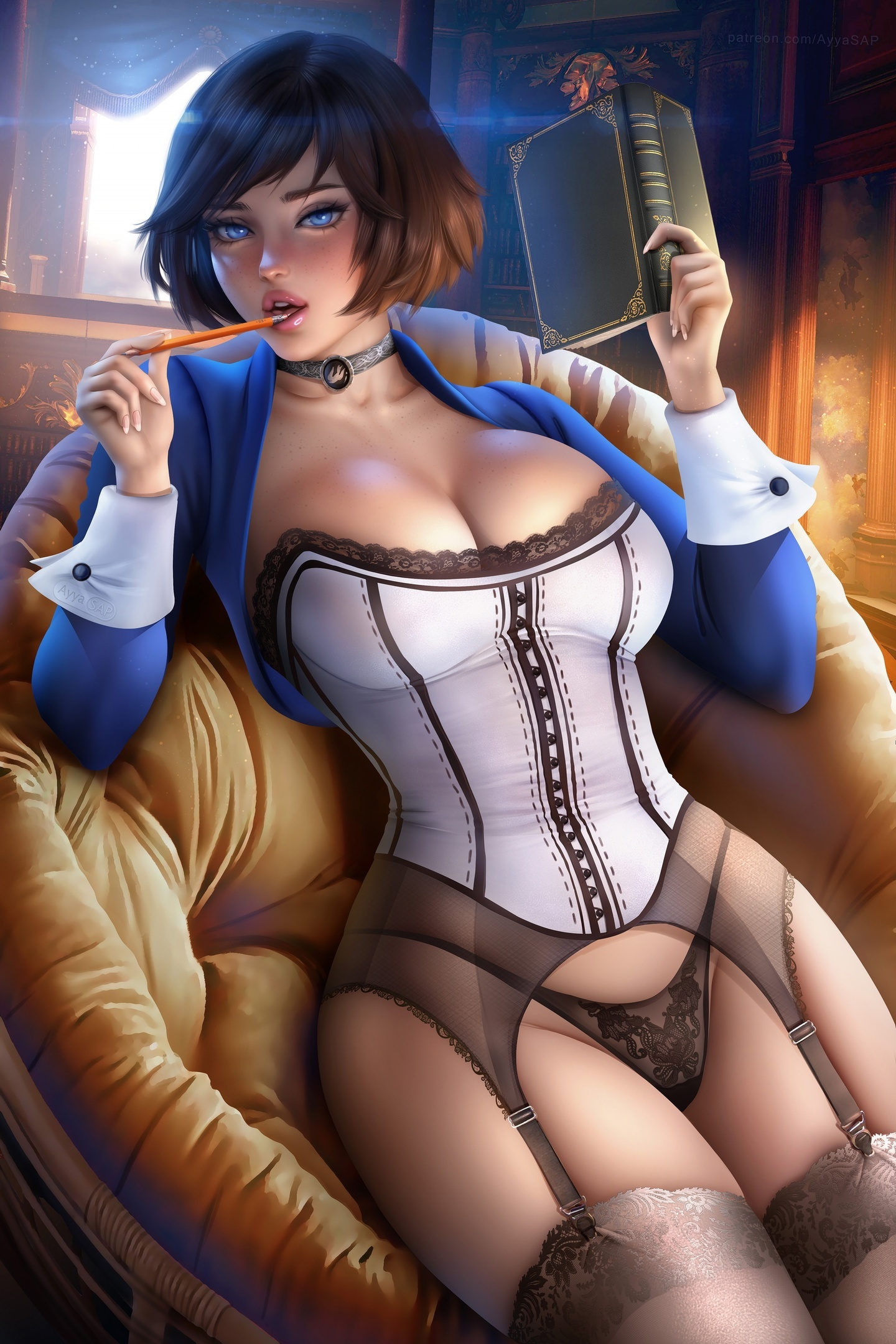 Elizabeth - NSFW, Арт, Девушки, Игры, Эротика, Bioshock Infinite, AyyaSAP, Длиннопост