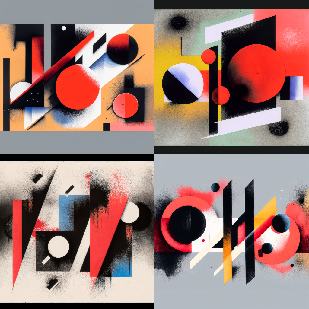 My Suprematism and Abstractionism by Midjourney - My, Computer graphics, Suprematism, Abstractionism, Нейронные сети, Midjourney, Artificial Intelligence, Digital, Painting, Drawing, Wassily Kandinsky, Longpost