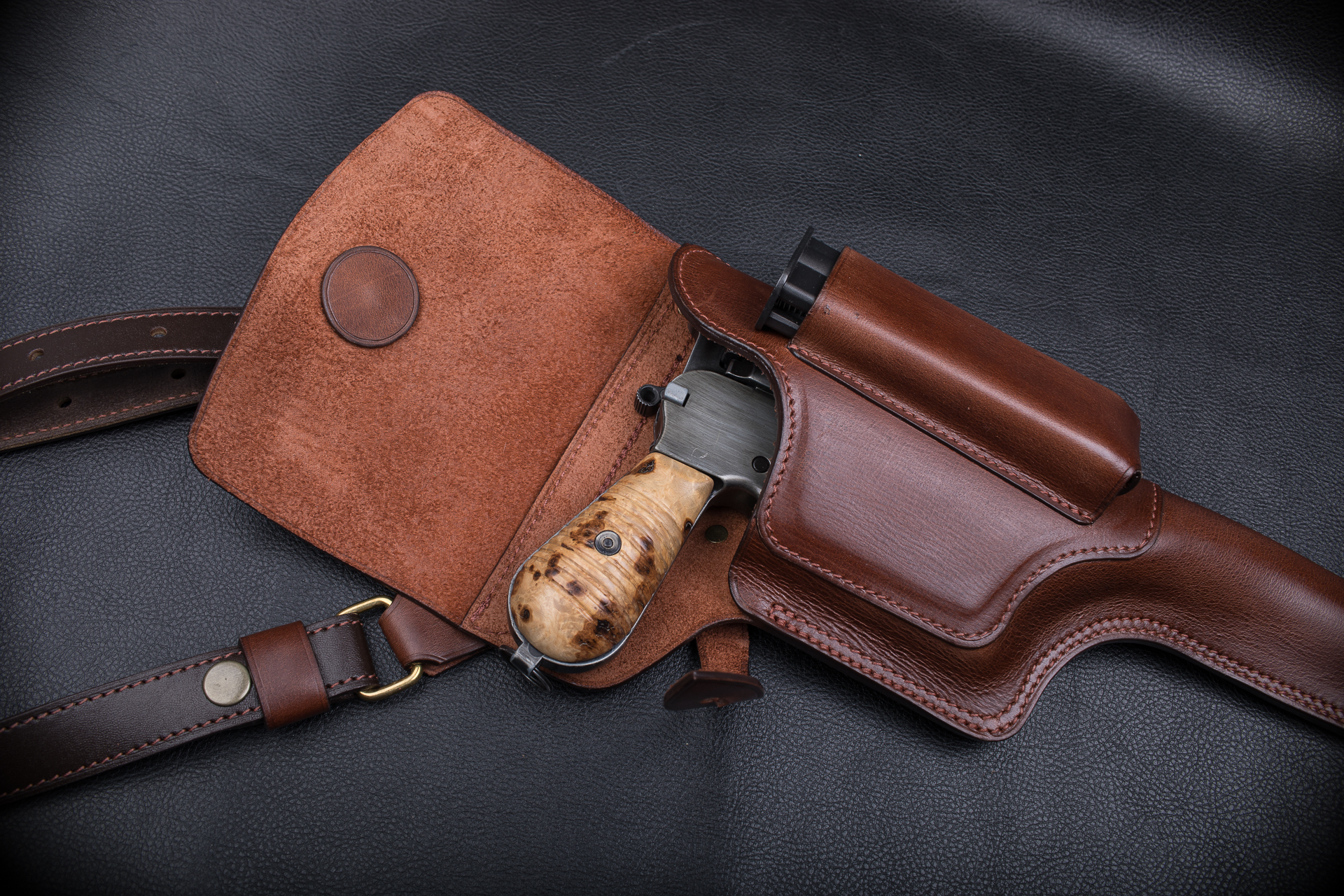 Post 9710664 - My, Leather products, Natural leather, With your own hands, Holster, Mauser, Mauser K-96, Male, Leather, Accessories, Longpost