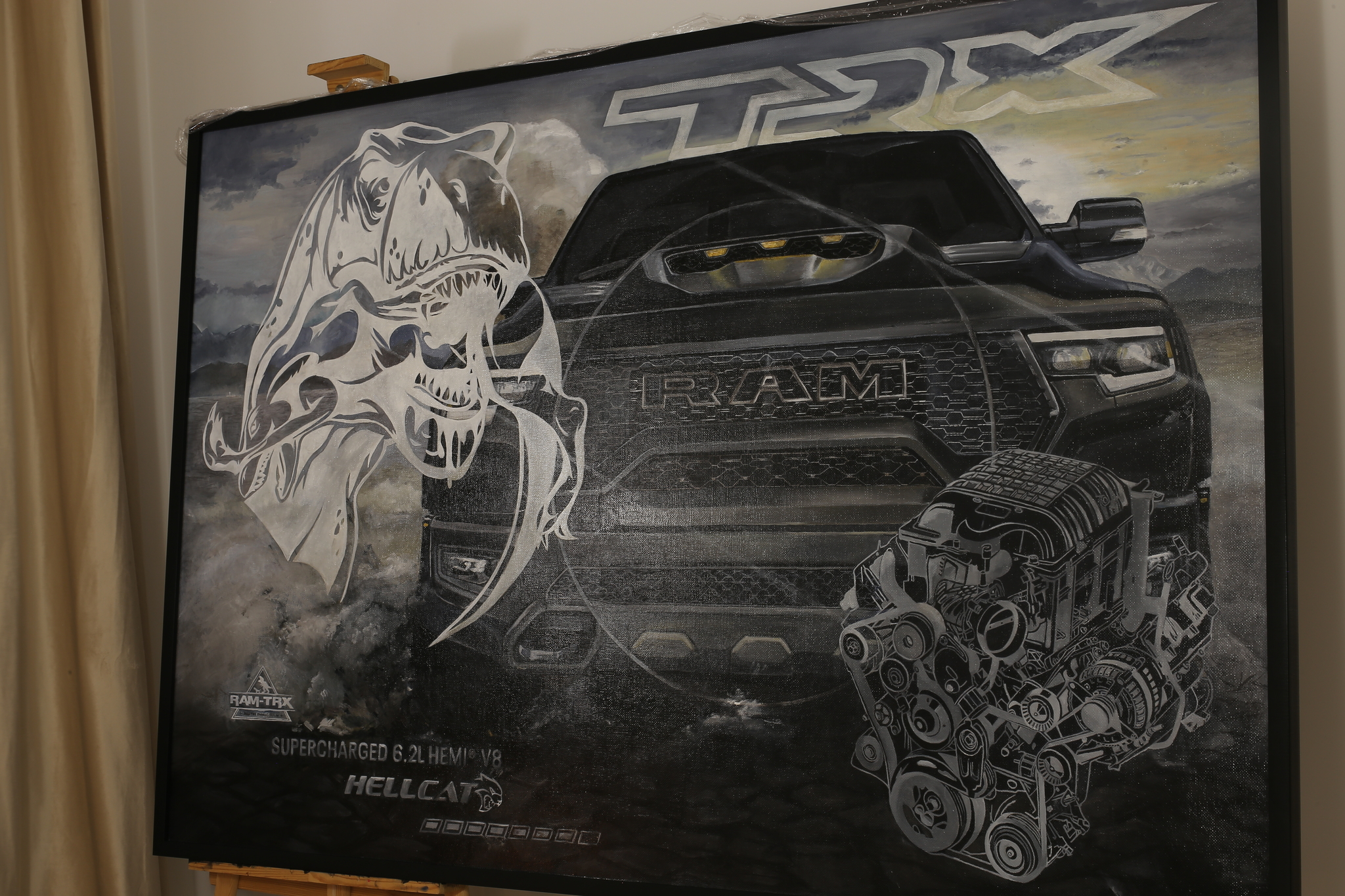 Dodge RAM 2022 - My, Dodge, Trx, Hemi, V8, Hellcat, Painting, Art, Painting, Oil painting, Modern Art, Longpost