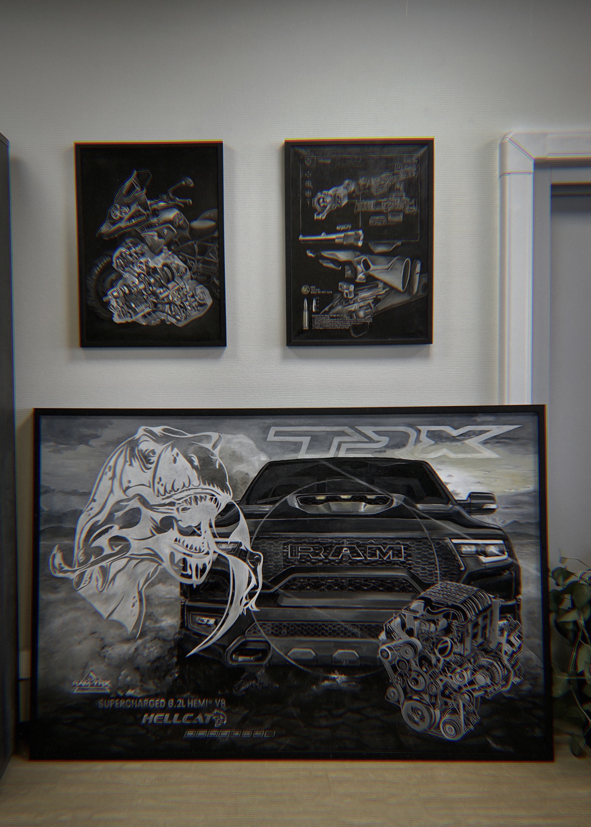 Dodge RAM 2022 - My, Dodge, Trx, Hemi, V8, Hellcat, Painting, Art, Painting, Oil painting, Modern Art, Longpost