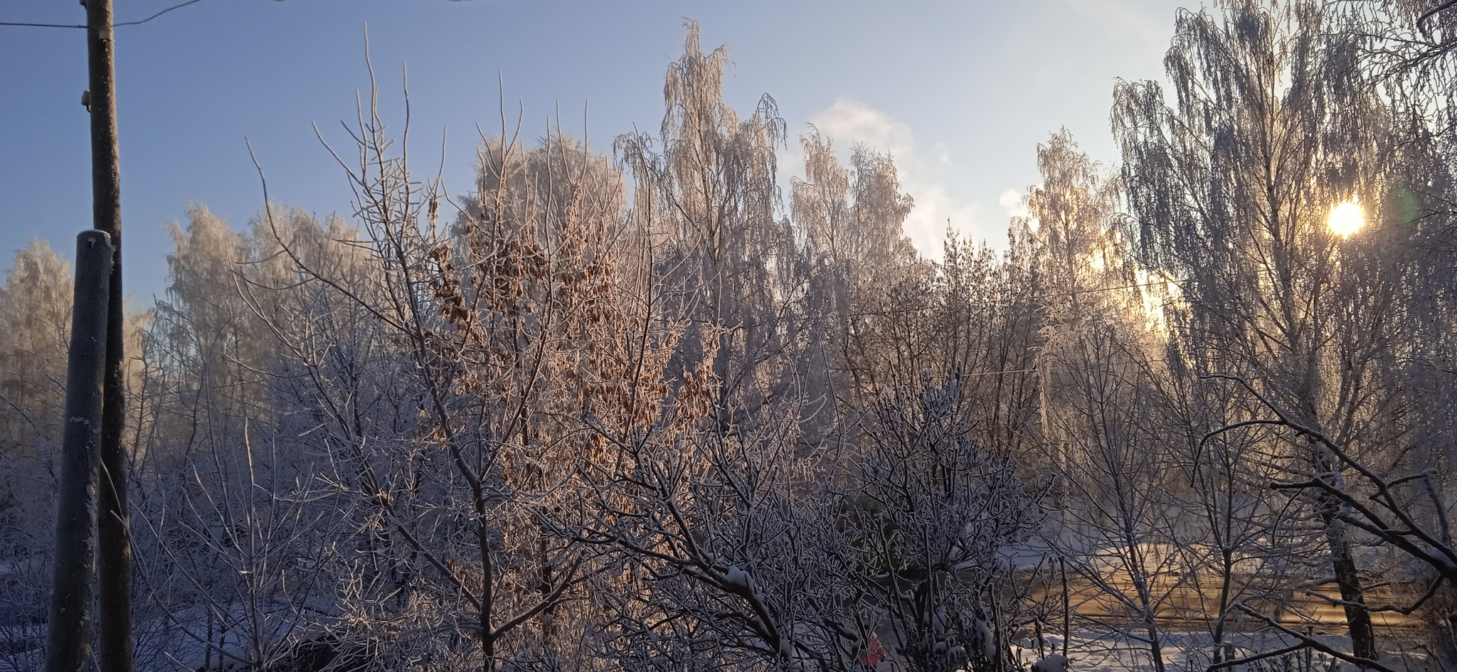 Морозы пришли - Моё, Солнце, Фотография, Небо, Облака, Мороз, Длиннопост