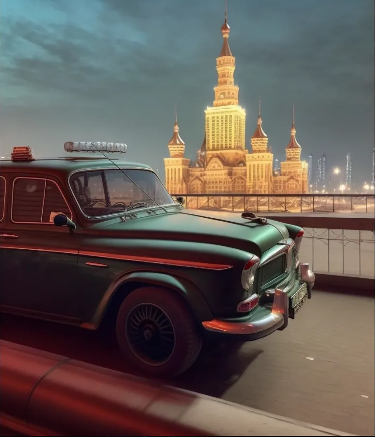 Volga from the USSR - My, The photo, Art, Art, Midjourney, Нейронные сети