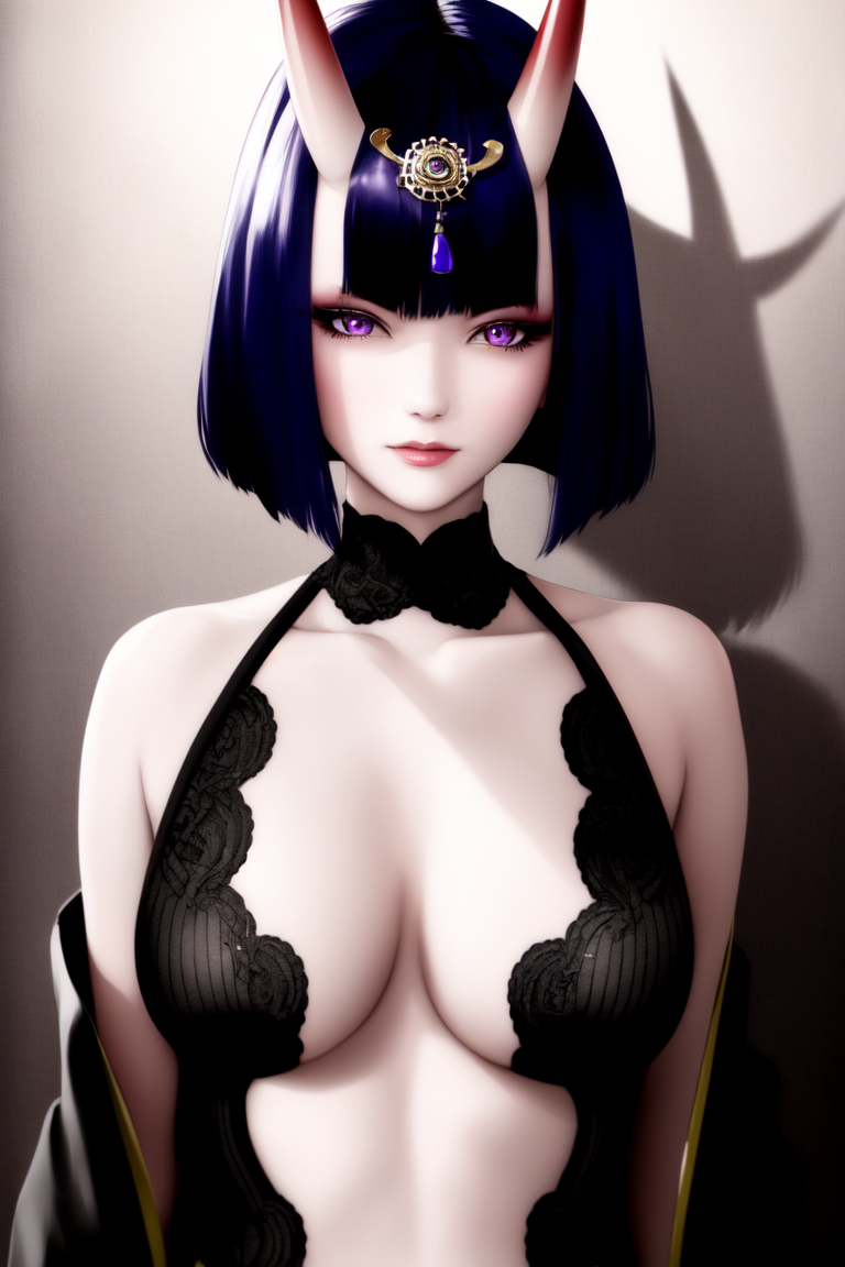 Shuten Douji от Elysium_Anime_V2 - NSFW, Моё, Арт, Нейронные сети, Искусственный интеллект, Аниме, 2D, Stable Diffusion, Длиннопост, Anime Art, Сиськи, Соски, Fate, Fate Grand Order, Shuten Douji, Демон они, Сперма, Арты нейросетей