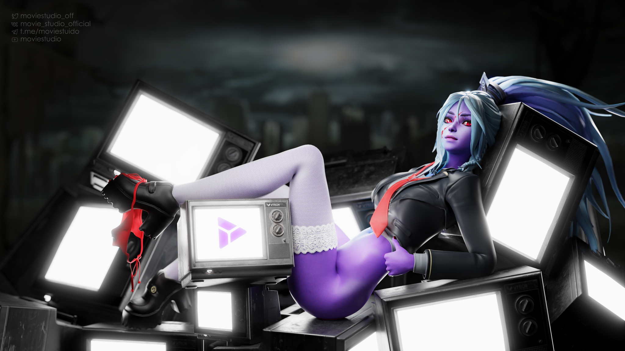 Dota2 Drow Ranger TV - show - NSFW, My, Dota 2, Dota, 3D, Erotic, Girls, Games, Game art