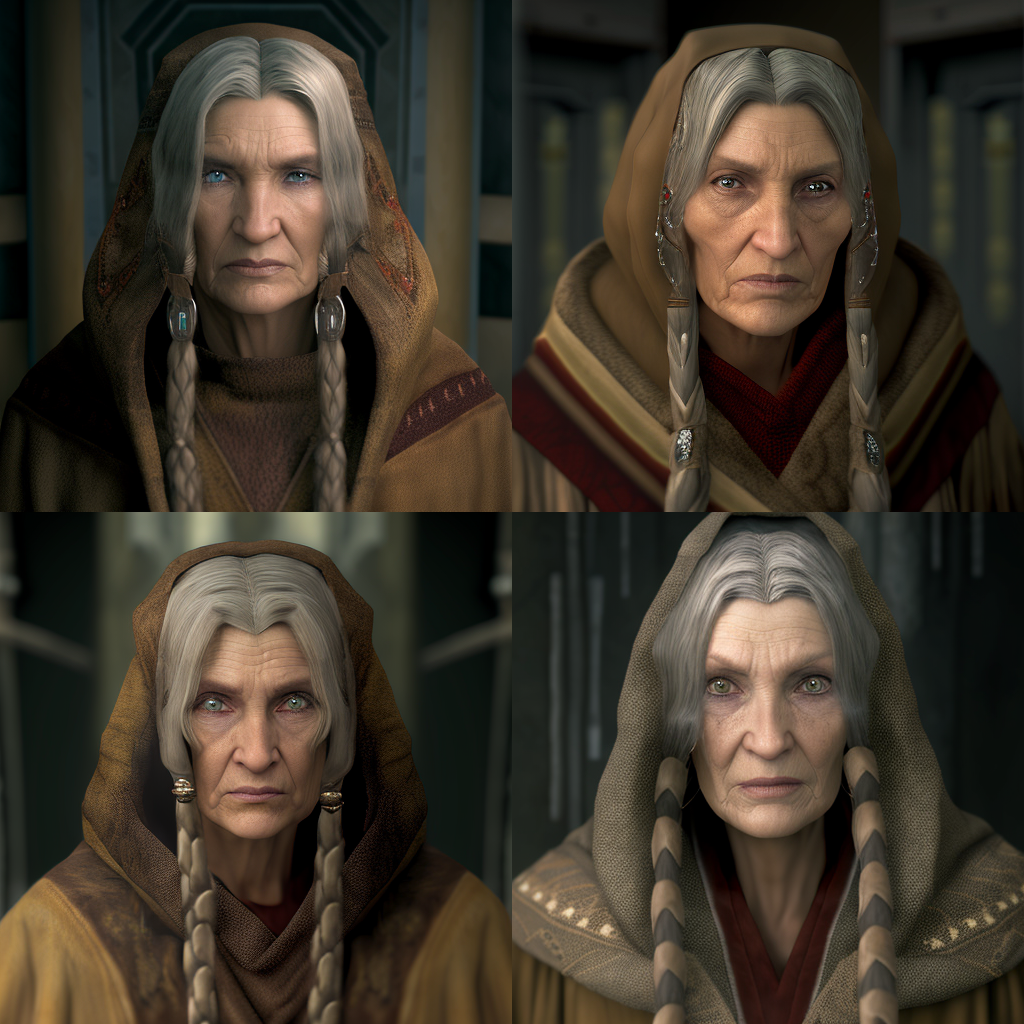 The characters of Knights of the Old Republic 2 through the eyes of Midjourney. Part 2 - My, Нейронные сети, Midjourney, Artificial Intelligence, KOTOR II, Kreia, Longpost