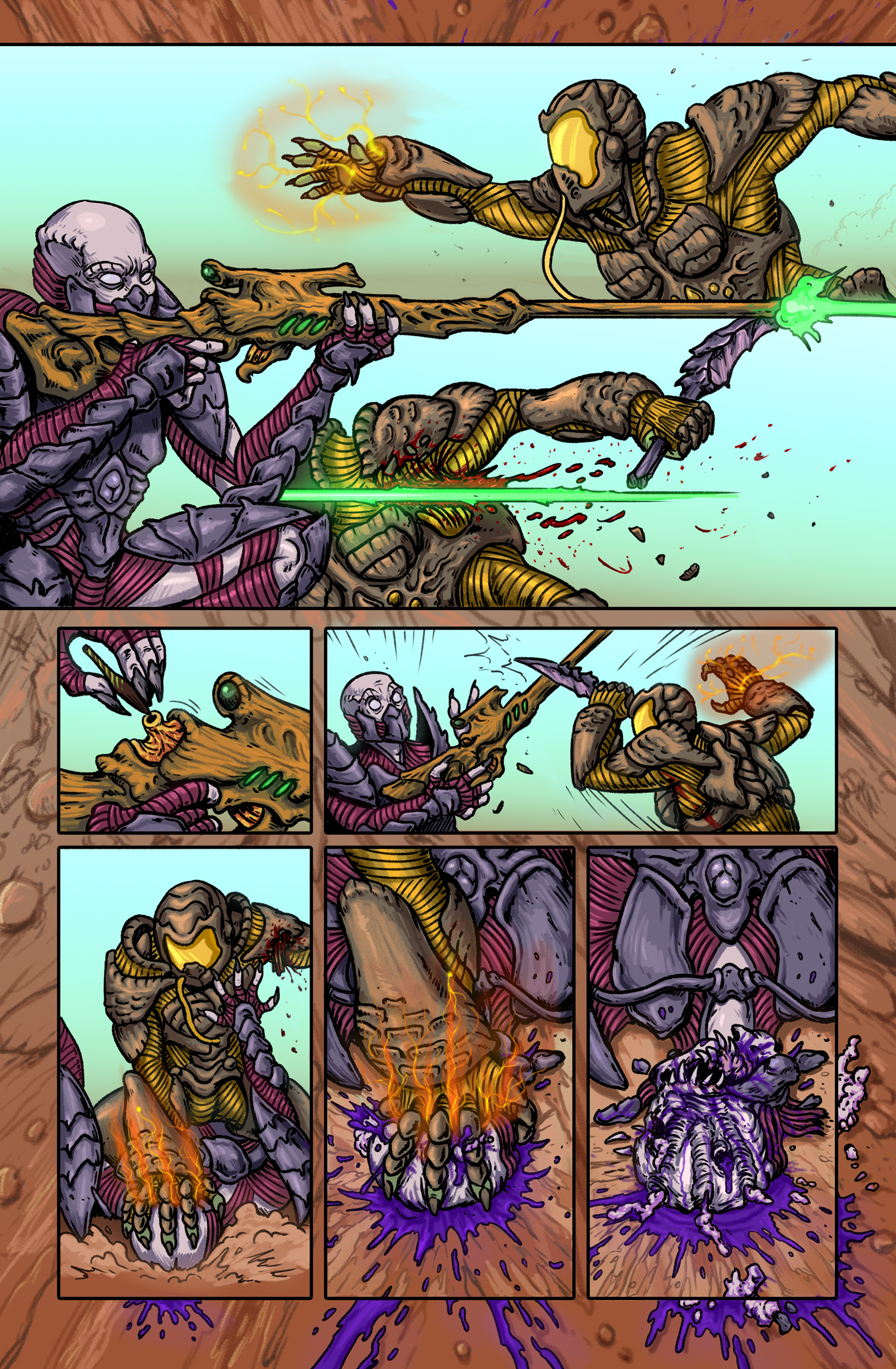 New pages of the comic Covenantum: The Great Ancestors. Pages 026 - 029 - My, Biopunk, Art, Fantasy, Science fiction, 2D, Comics, Author's comic, The author's world, Fictional universe, Characters (edit), Digital, Digital drawing, Web comic, Orcs, Monster girl, Longpost