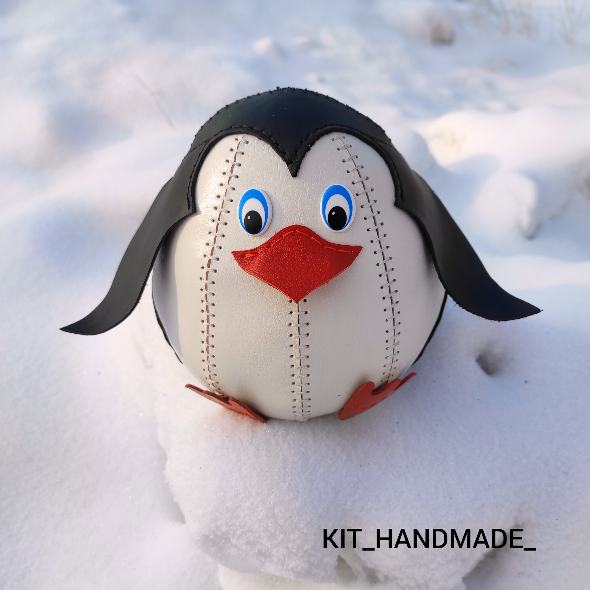 Penguin - My, Soft toy, Leather products, With your own hands, Natural leather, Leather, Longpost, Needlework with process