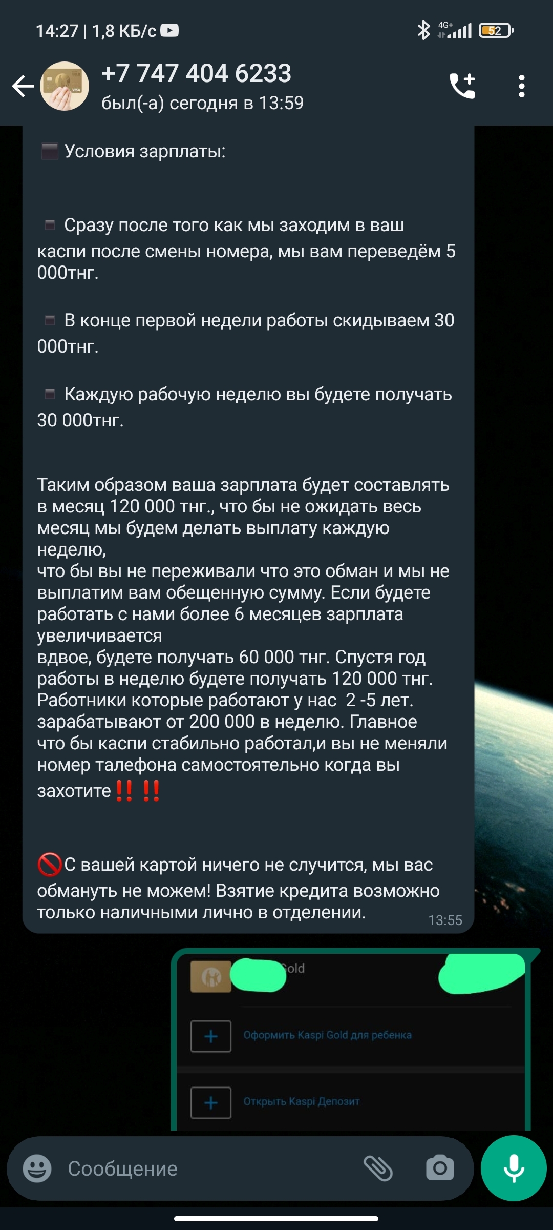 На что они надеются? Или без лоха и жизнь плоха? - Моё, Каспи, Казахстан, Интернет-Мошенники, Длиннопост