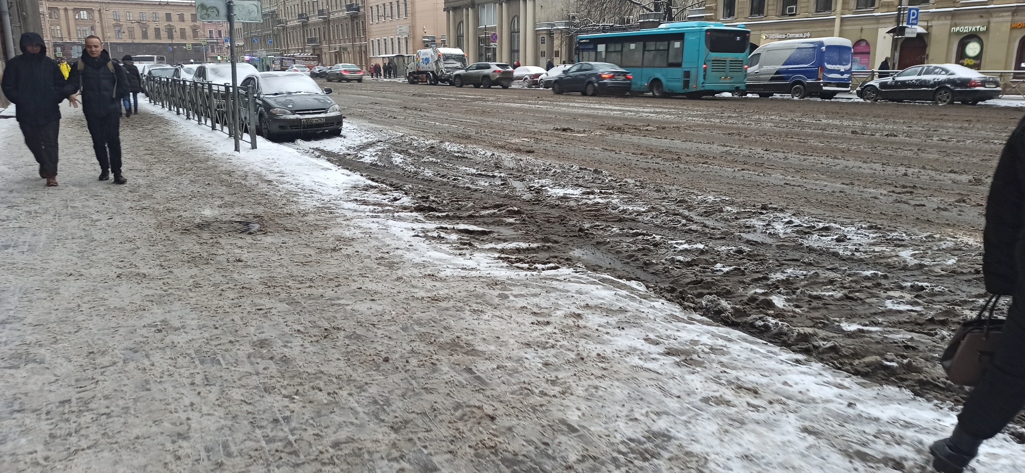 Петербург опять в г...не - Моё, Санкт-Петербург, Зима, Грязь, Длиннопост