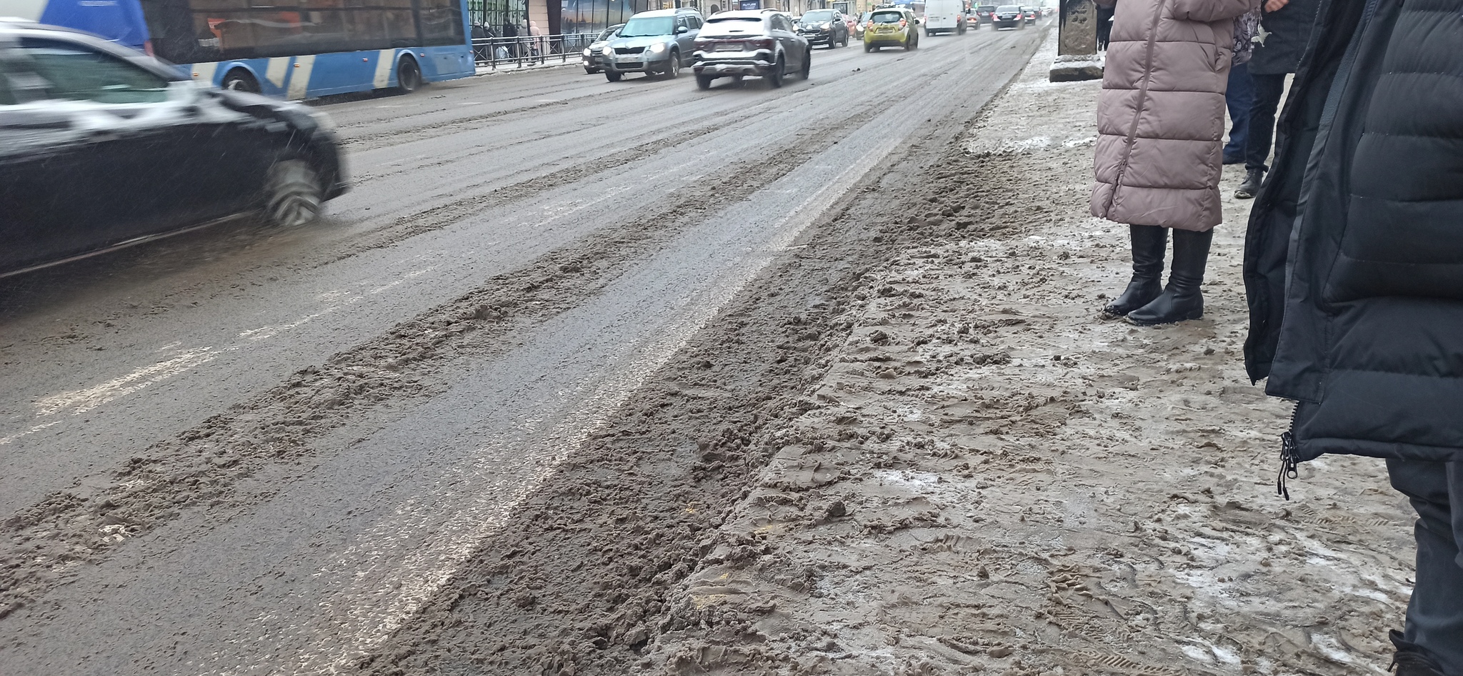 Петербург опять в г...не - Моё, Санкт-Петербург, Зима, Грязь, Длиннопост