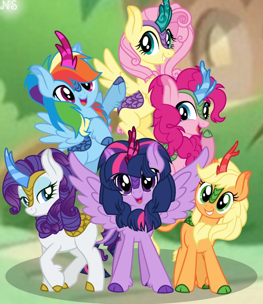 Fluffy kirins) - My little pony, Twilight sparkle, Rarity, Rainbow dash, Fluttershy, Applejack