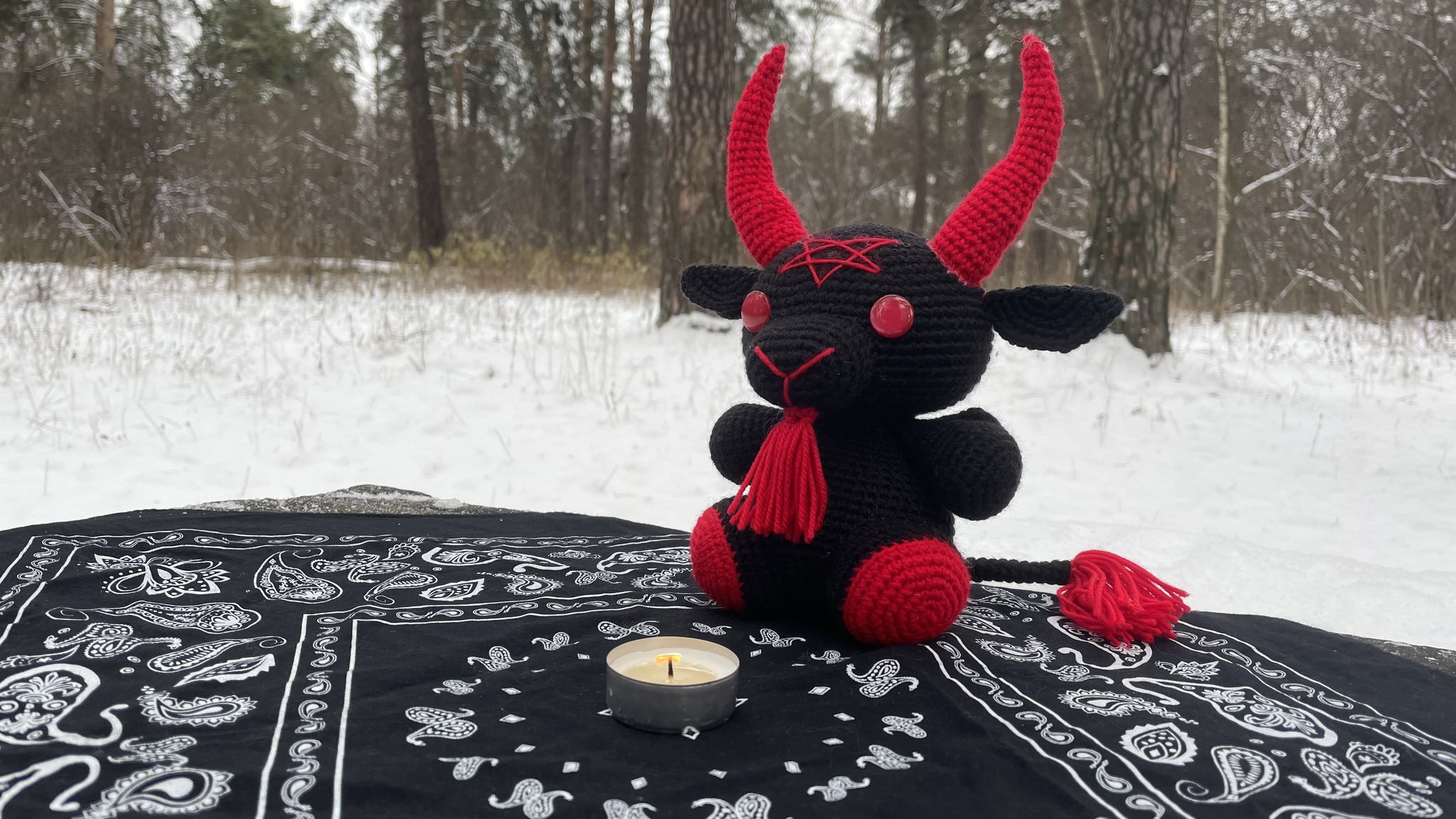 Baphomets as deadly sins - My, Knitting, Handmade, Crochet, Needlework without process, Needlework, Soft toy, Amigurumi, Author's toy, Baphomet, The seven deadly sins, Satanism, Longpost