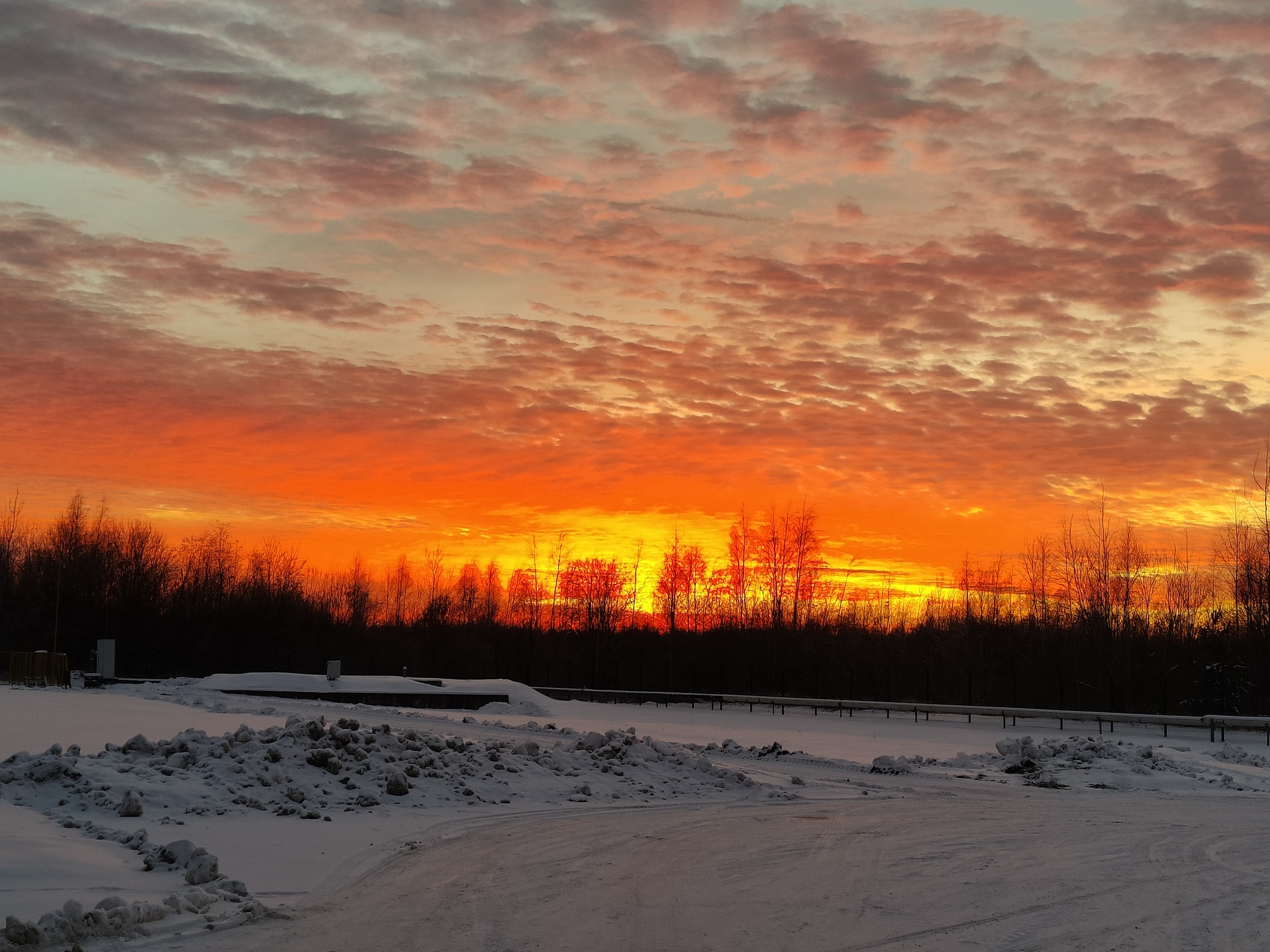 winter sunset - Mobile photography, Sunset, Winter, Sky