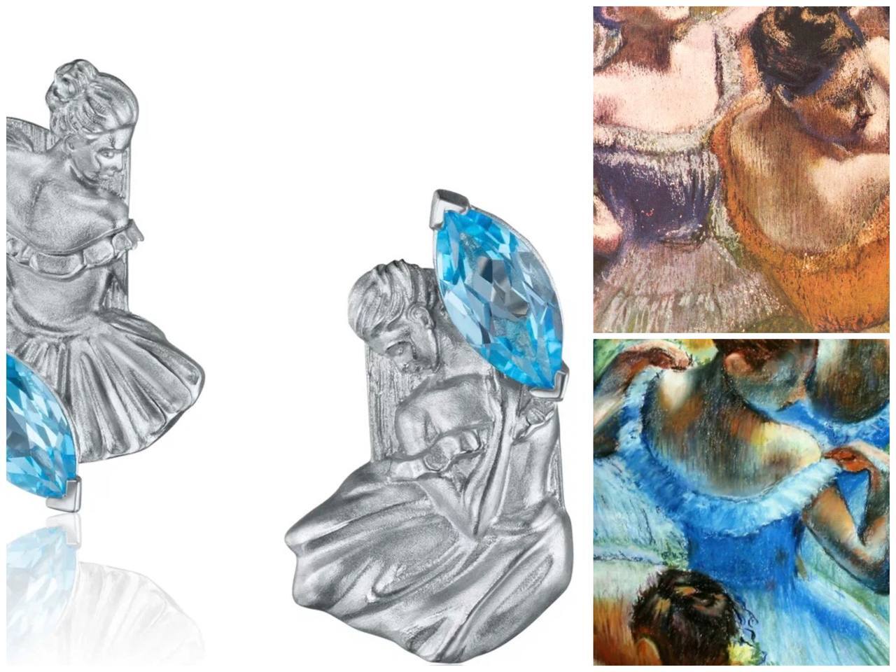 Interestingly, the girls are dancing, or the blue dancers of Degas - My, Jeweler, Jewelcrafting, Jewelry, Gold, Silver, Ring, Earrings, Impressionism, Needlework with process, Ballet, Ballerinas, Longpost