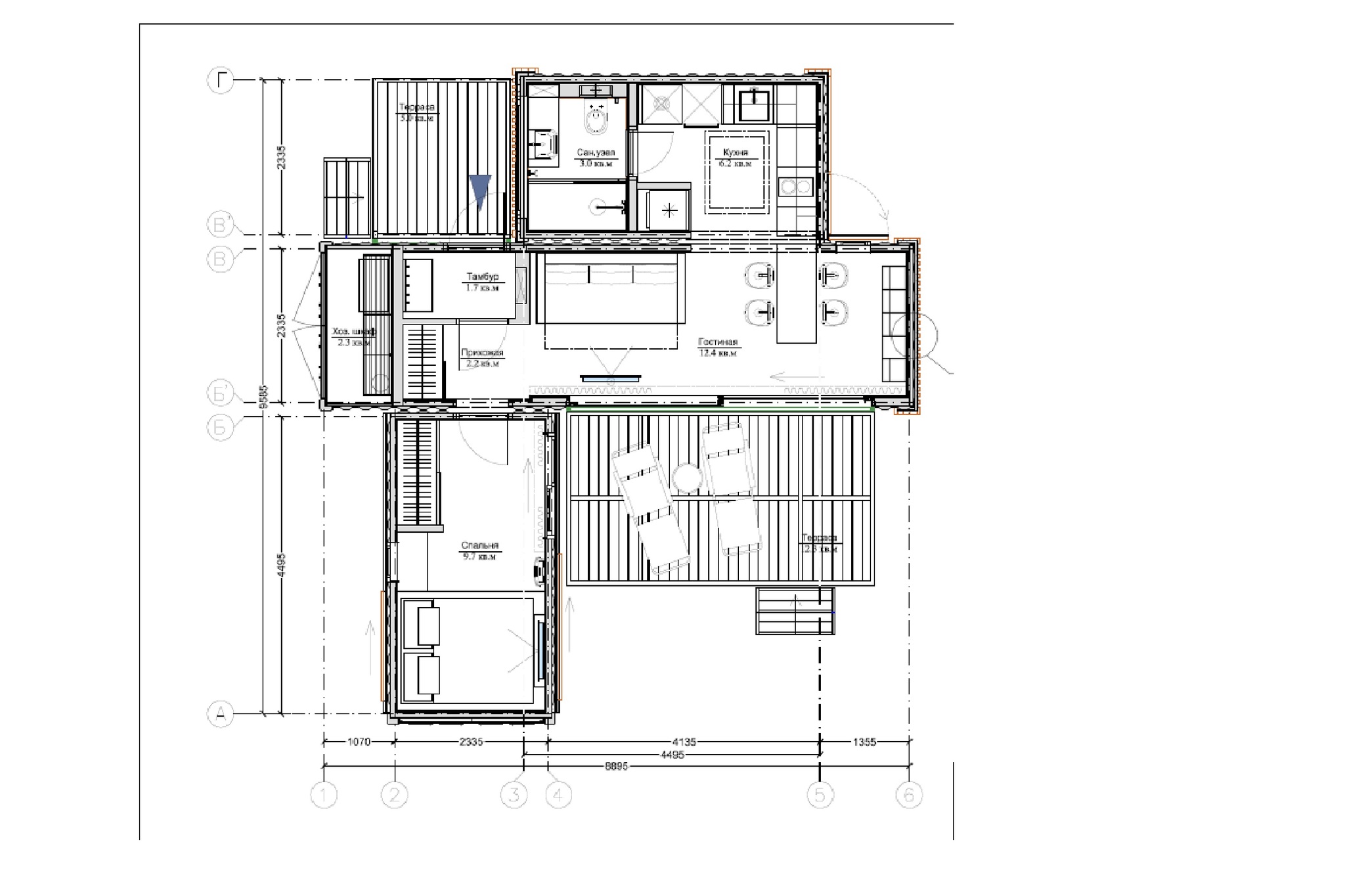 Three containers - My, House, Construction, Longpost, The photo