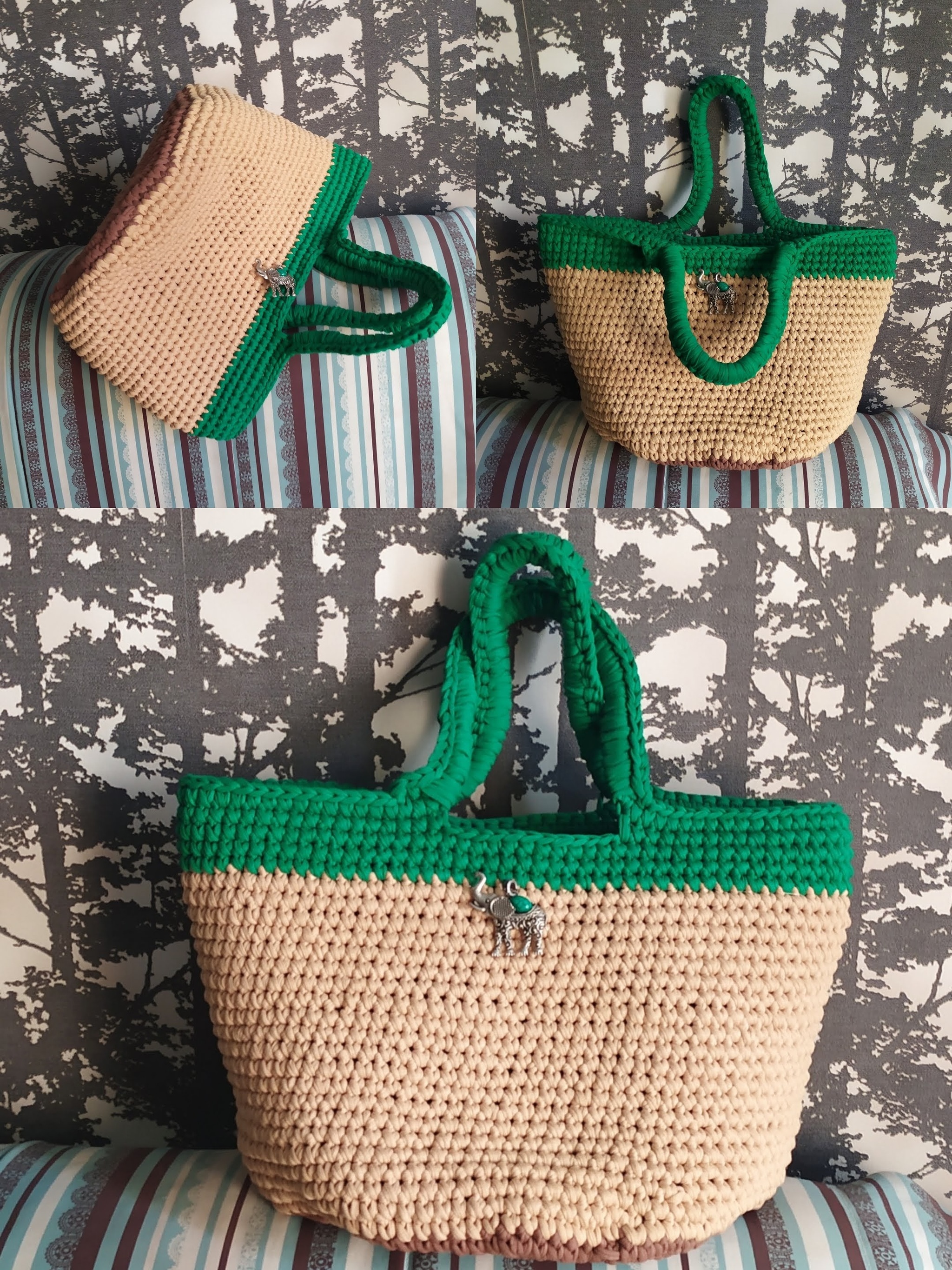 Bags, bags again, or how to calm your nerves while watching the World Cup - My, Needlework without process, Crochet, Football