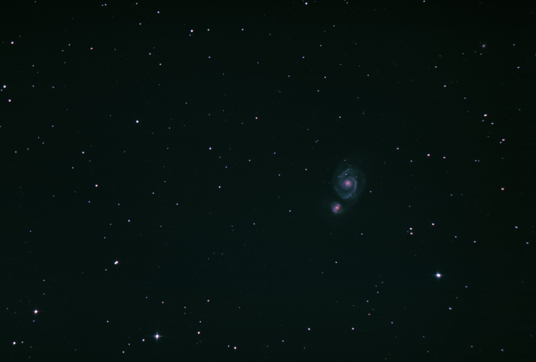 Galaxy M 51 Whirlpool - My, Astronomy, Astrophoto, Galaxy, Merging galaxies