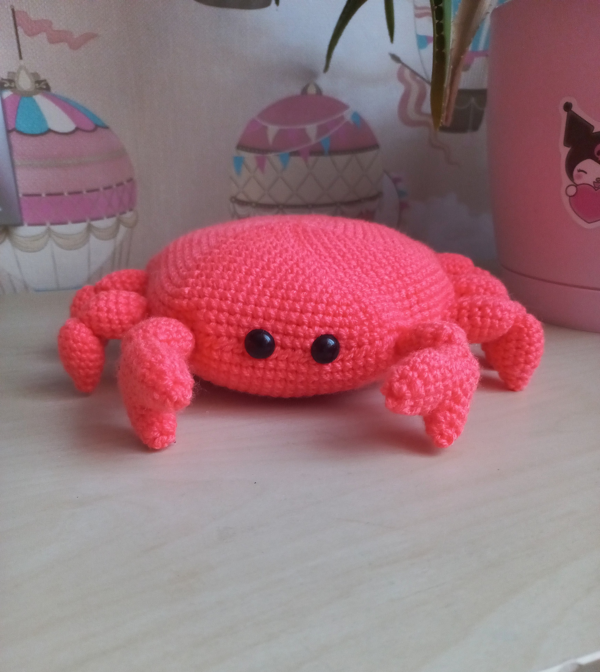 mini crab - My, Crab, The photo, Needlework without process, Author's toy, Longpost