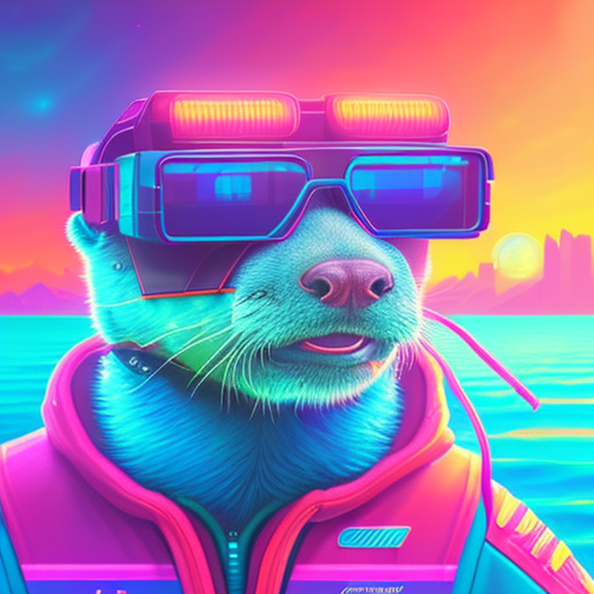 Do you love Syntwave? [2] - Now raccoon - My, Cyberpunk, Synthwave, Animals, Deep Learning, Art, Incredible, Stable diffusion, Longpost, Creation, Funny animals, Milota, Нейронные сети, Artificial Intelligence, Digital, Computer graphics, Midjourney, 2D, Characters (edit), Artstation