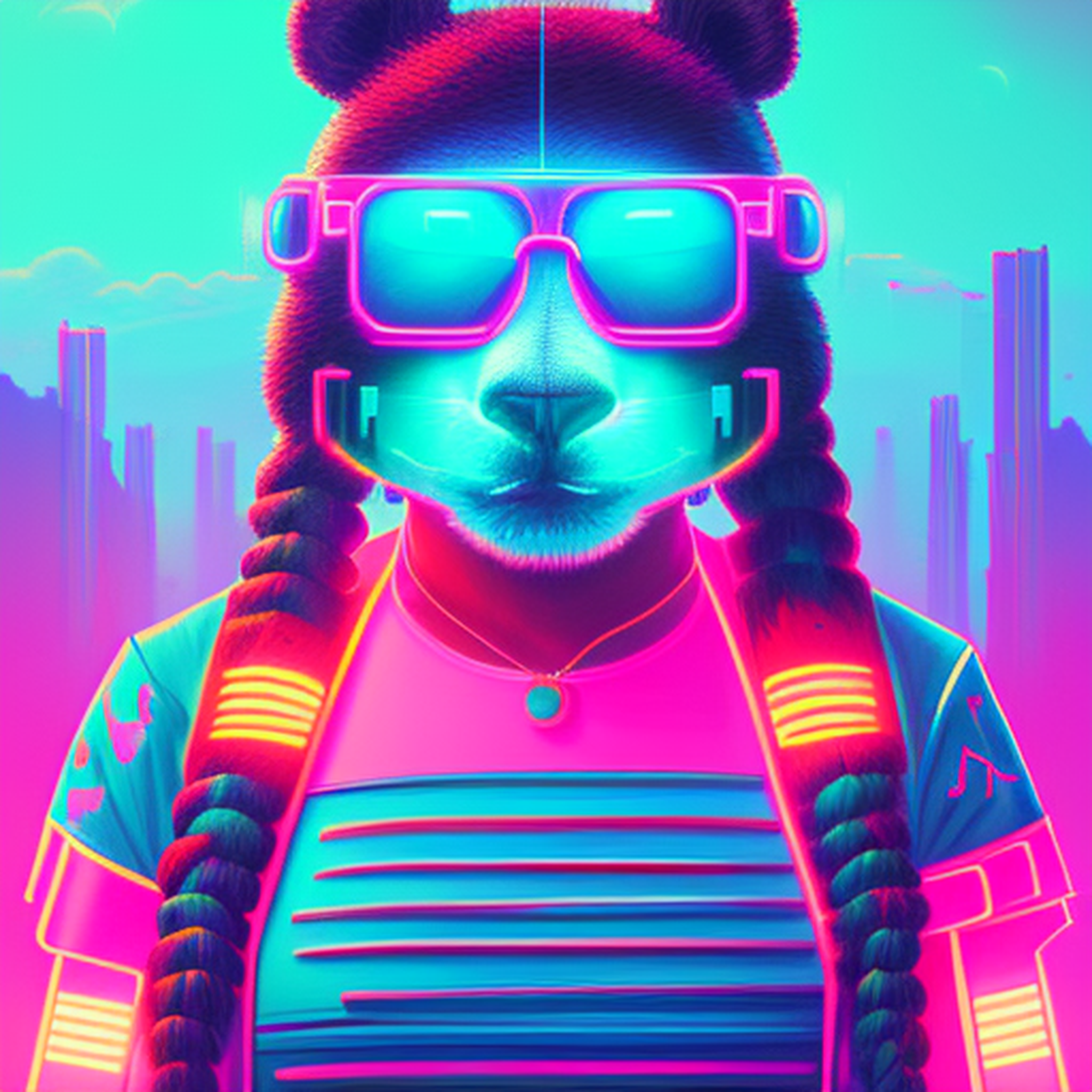 Do you love Syntwave? [2] - Now raccoon - My, Cyberpunk, Synthwave, Animals, Deep Learning, Art, Incredible, Stable diffusion, Longpost, Creation, Funny animals, Milota, Нейронные сети, Artificial Intelligence, Digital, Computer graphics, Midjourney, 2D, Characters (edit), Artstation